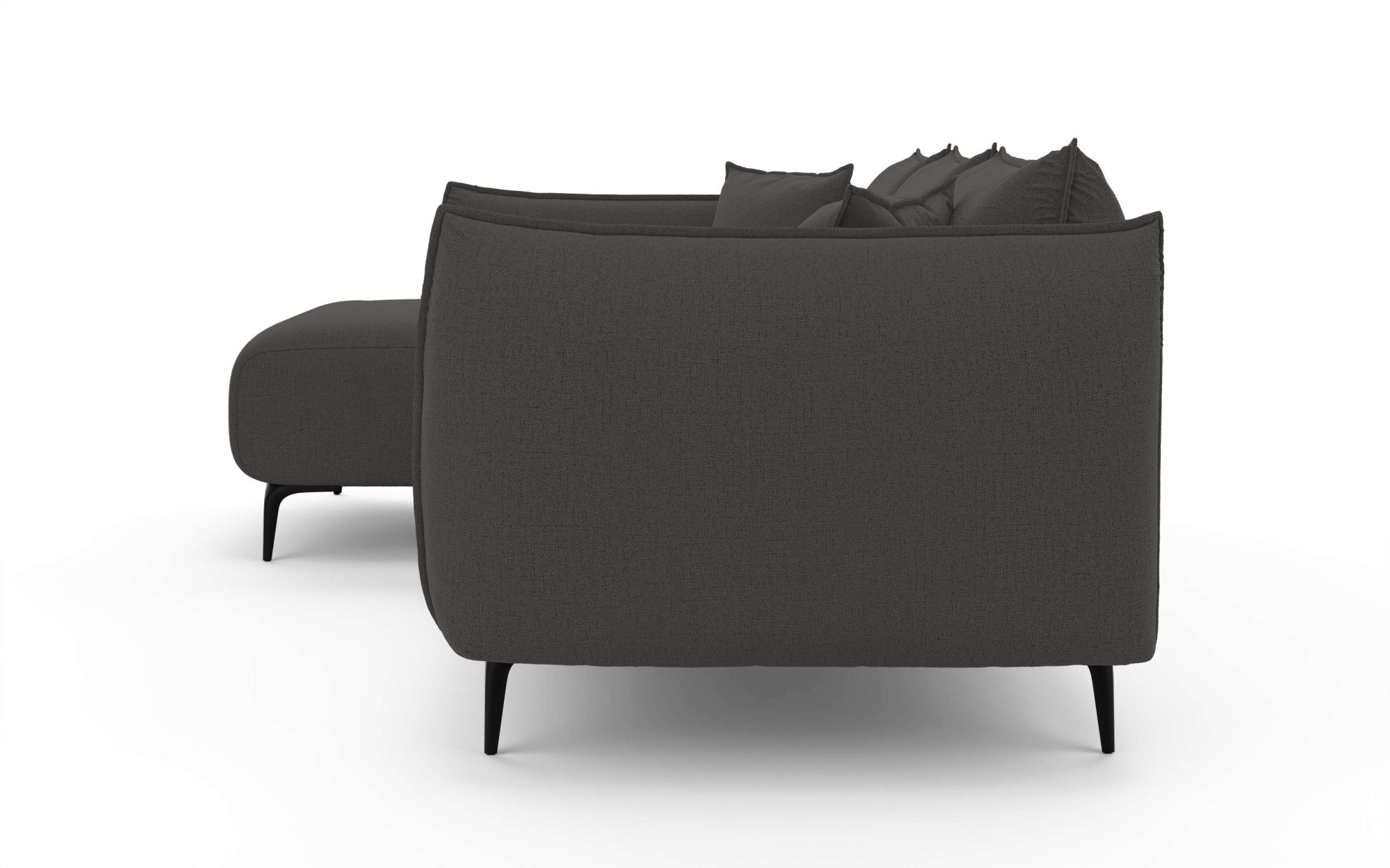 LeGer Home by Lena Gercke Canapé d'angle »Adelita mit Ottomane links oder rechts bestellbar, B/H/T 270/97/168« forme en L avec suspension ondulée, comprend 2 coussins décoratifs