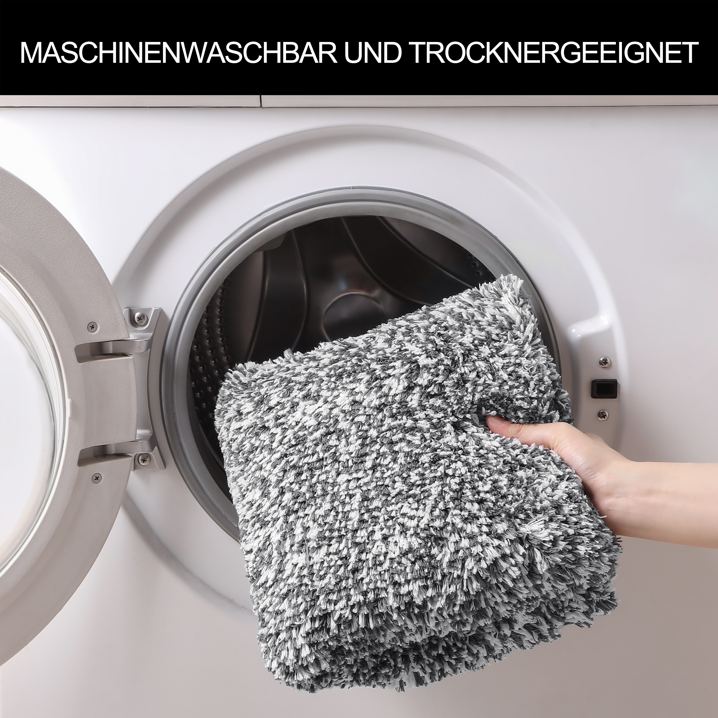 my home Tapis de bain »Vanessa meliert, Badvorleger, Badezimmer Teppich, Duschvorleger« Höhe 20 mm Badteppich, weiche Haptik, unifarben