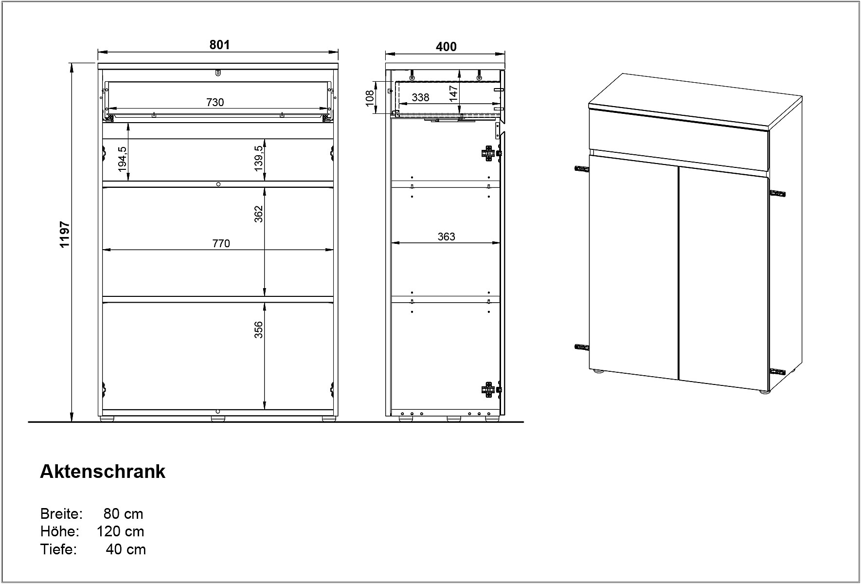 GERMANIA Armoire de classement »Lissabon« 1 cuis tlg.