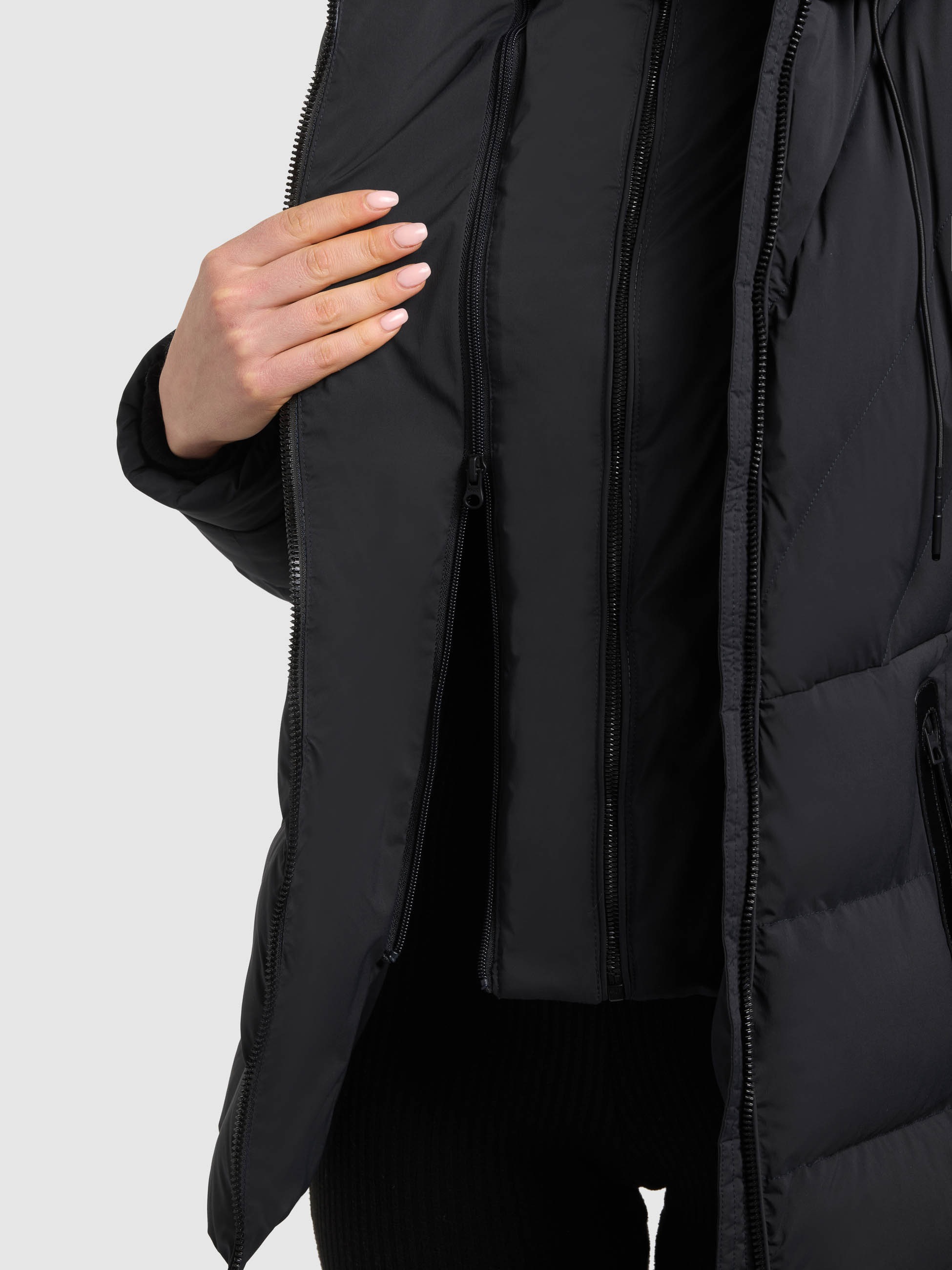 khujo Steppjacke »RABB2« mit Kapuze Applikationen aus Kunstleder