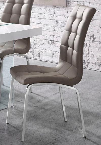 INOSIGN Chaise à 4 pieds »Lila« (Set) 2 cuis(2 Stück) Bezug in Kunstleder, verchromtes Metallgestell