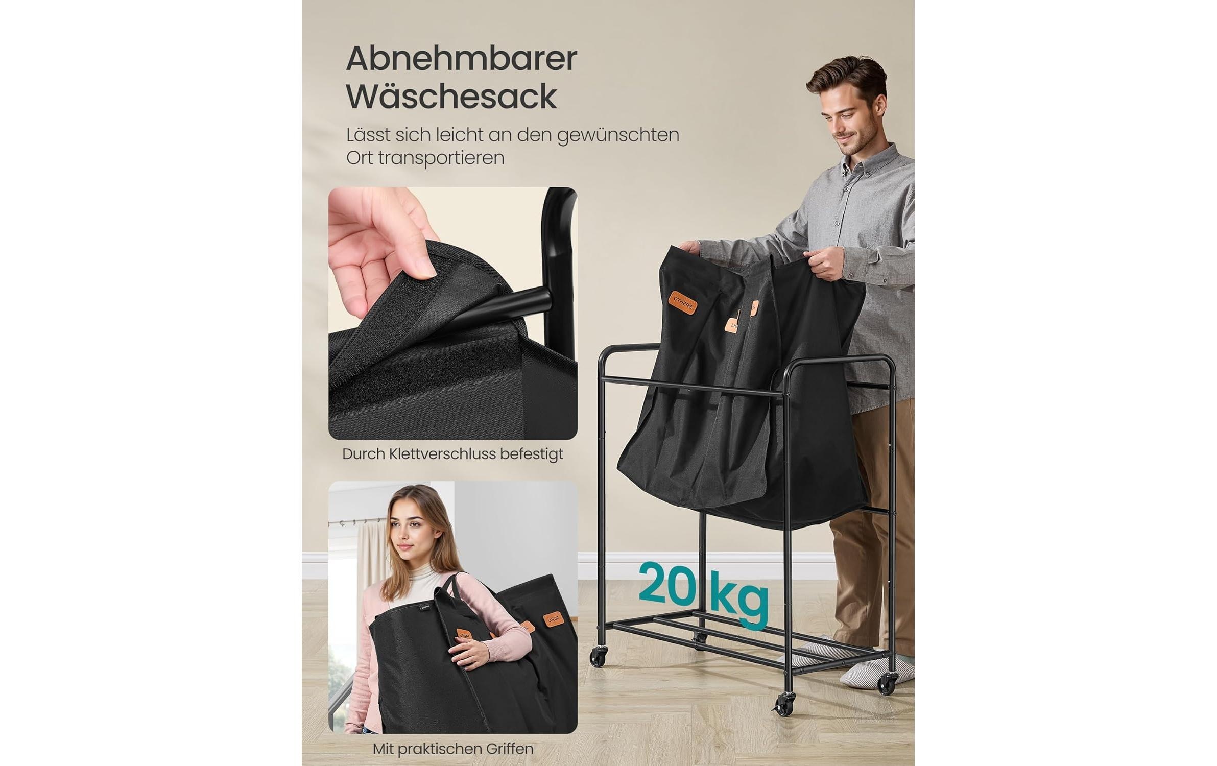 SONGMICS Wäschekorb »mit Rädern 200 l«