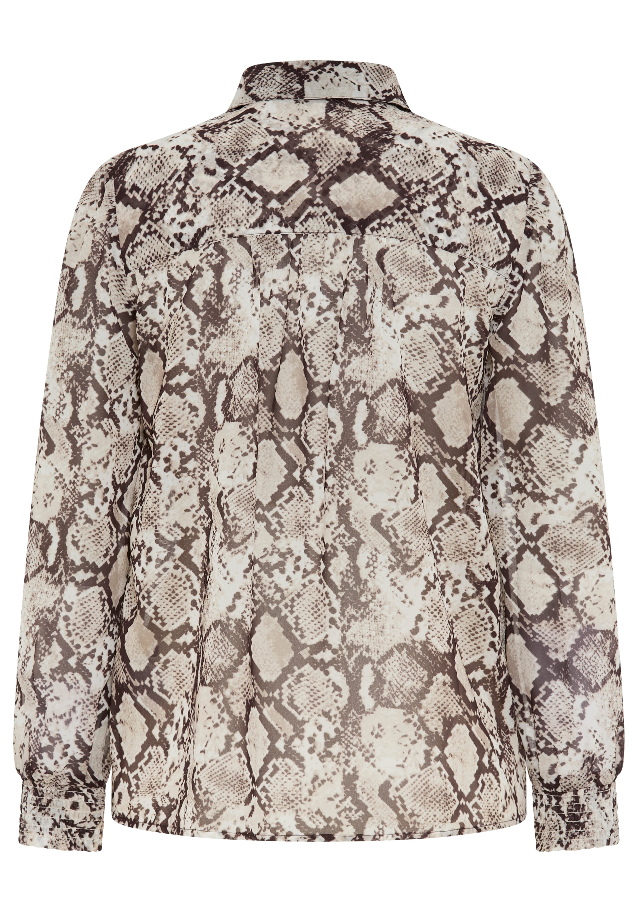 Laura Scott Blouse à manches longues en chiffon légèrement transparent, avec fin de manche froncé