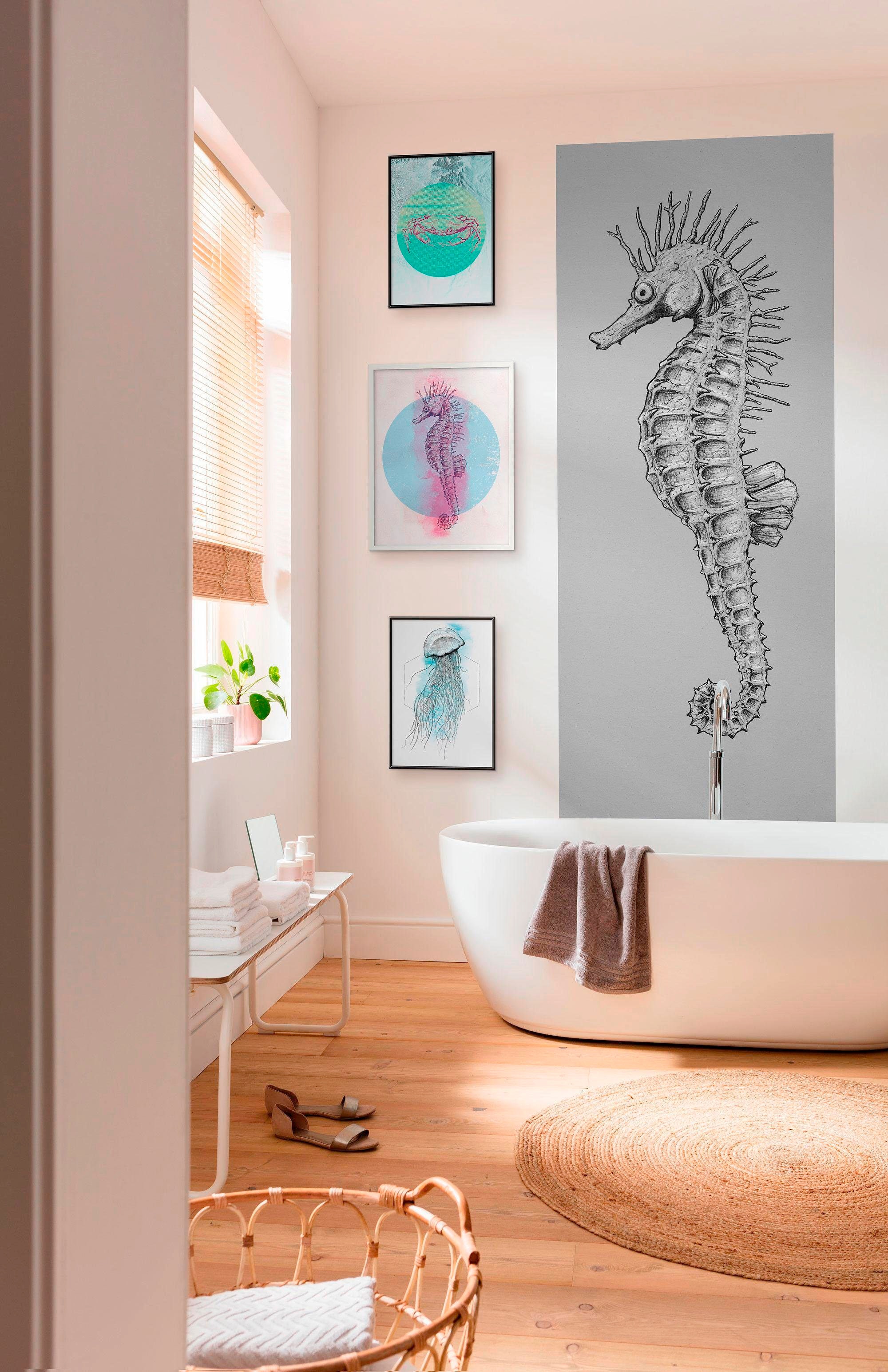 Komar Vliestapete »Digitaldruck Vlies -  Seahorse Panel - Grösse 100 x 250 cm« bedruckt glatt Wohnzimmer, Schlafzimmer