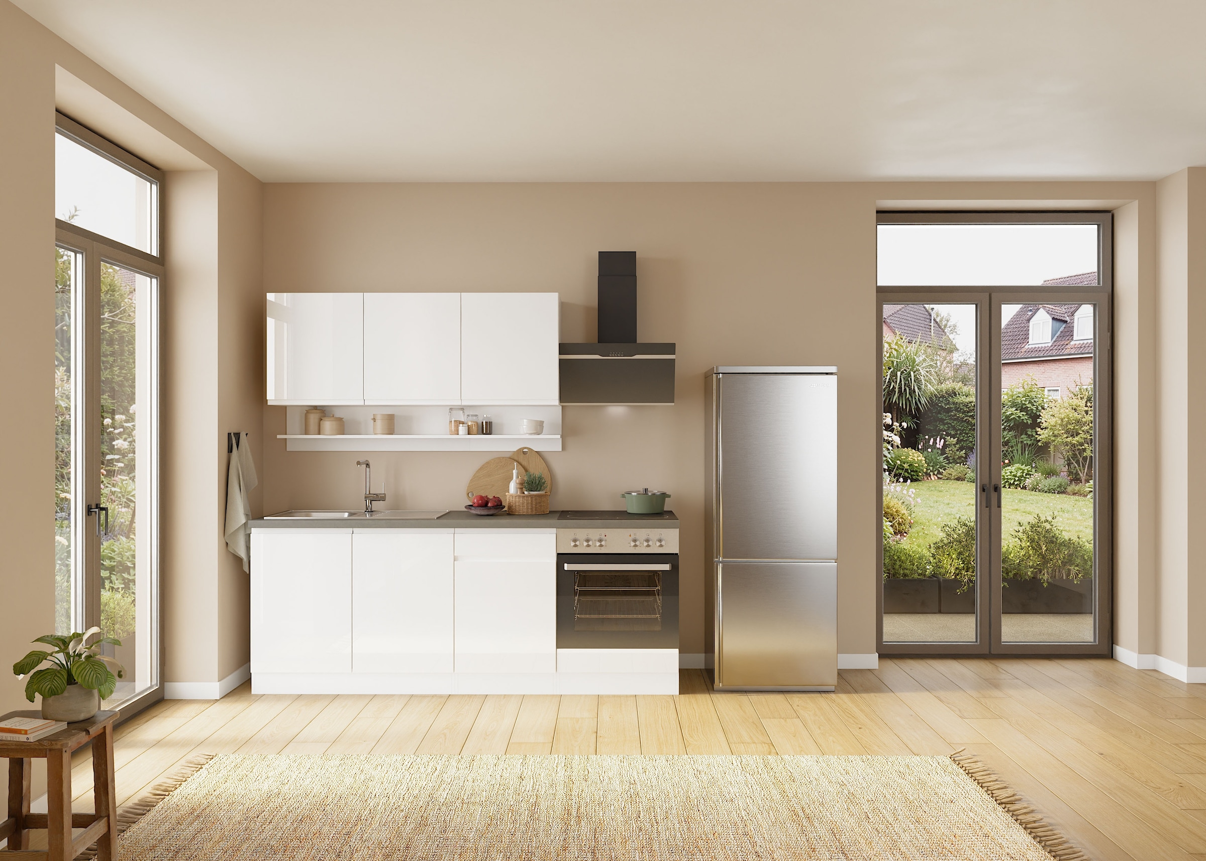 KOCHSTATION Armoire basse »KS-Virginia,neu in verbesserter Ausführung« Rangement, Softclose, avec plan de travail CPL,  largeur 50 cm, 1 porte, 1 tiroir, fonction soft-close