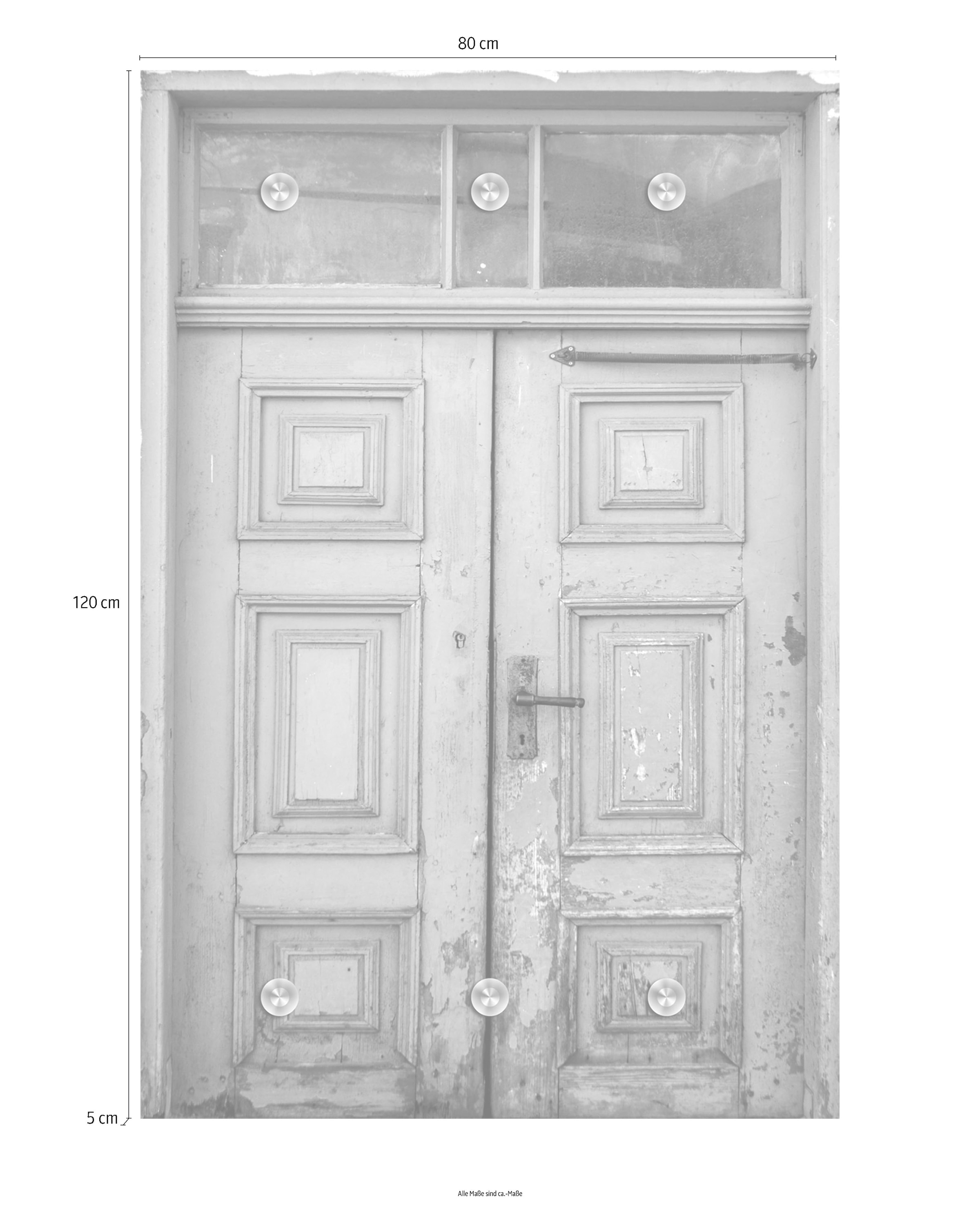 queence Garderobenleiste »Tür« mit 6 Haken, 80 x 120 cm