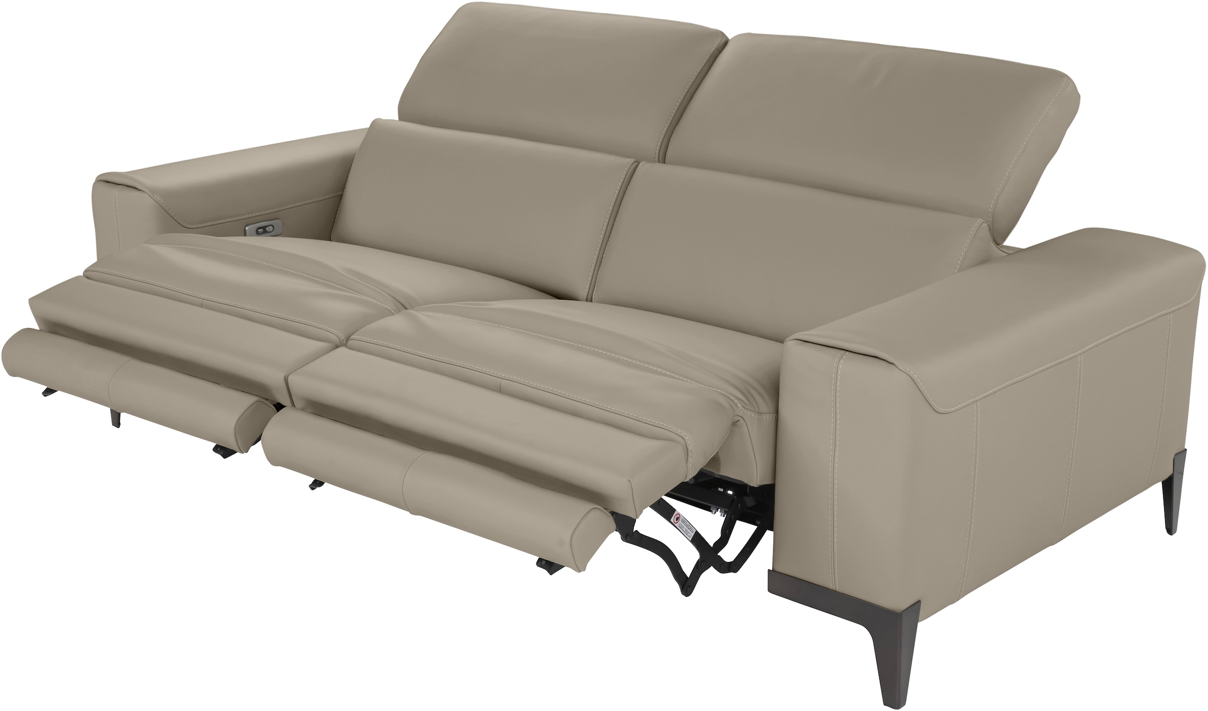 CALIA ITALIA 3-places »Benja, Designsofa mit erstklassigen Komfortfunktionen zum Wohlfühlen« in Leder, mit elektrischer Relaxfunktion