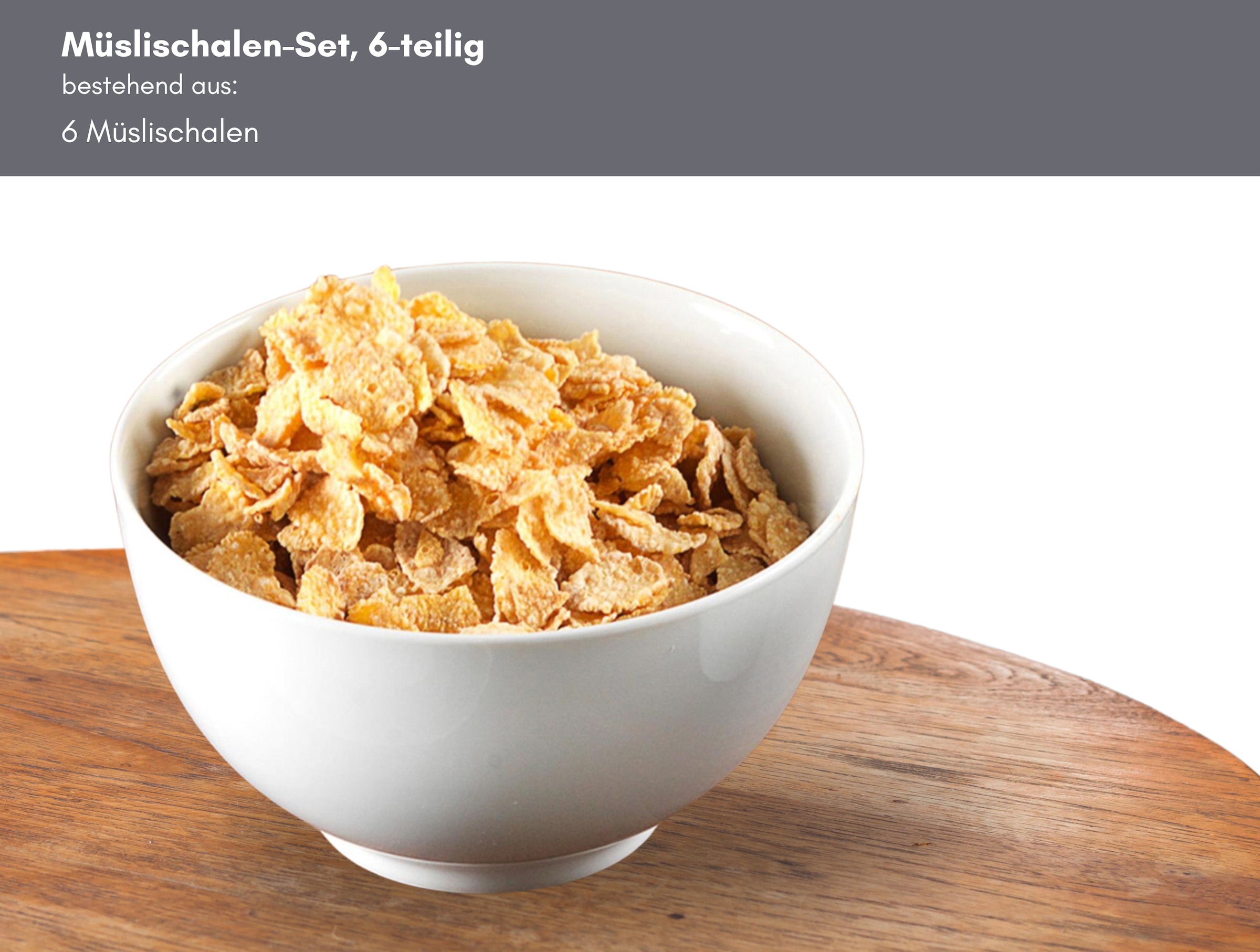 Ritzenhoff & Breker Bol à céréales »Bianco« 6 cuis klassisch-schlichte Grundform, 800 ml