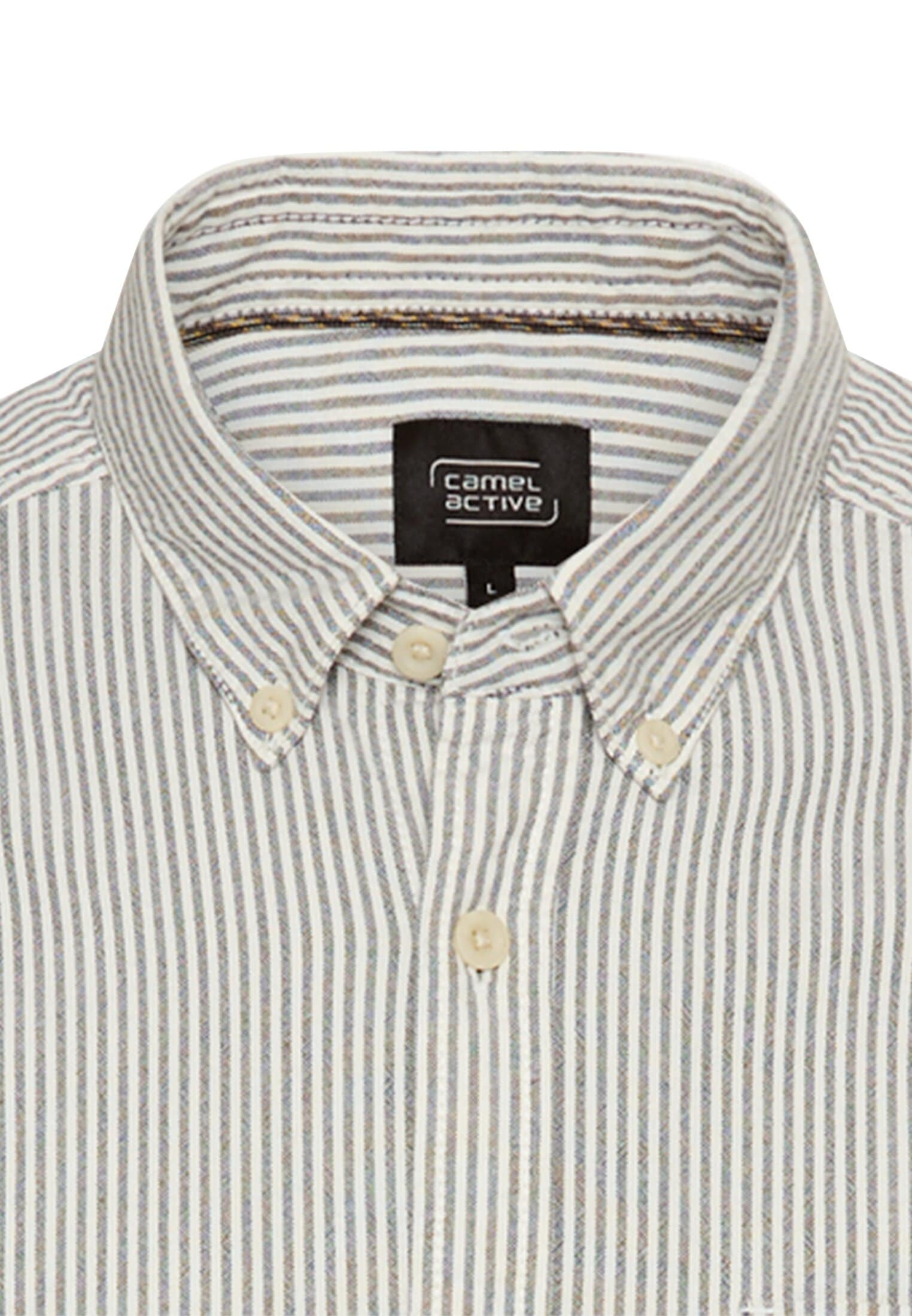 camel active Langarmhemd mit Logo Stickerei