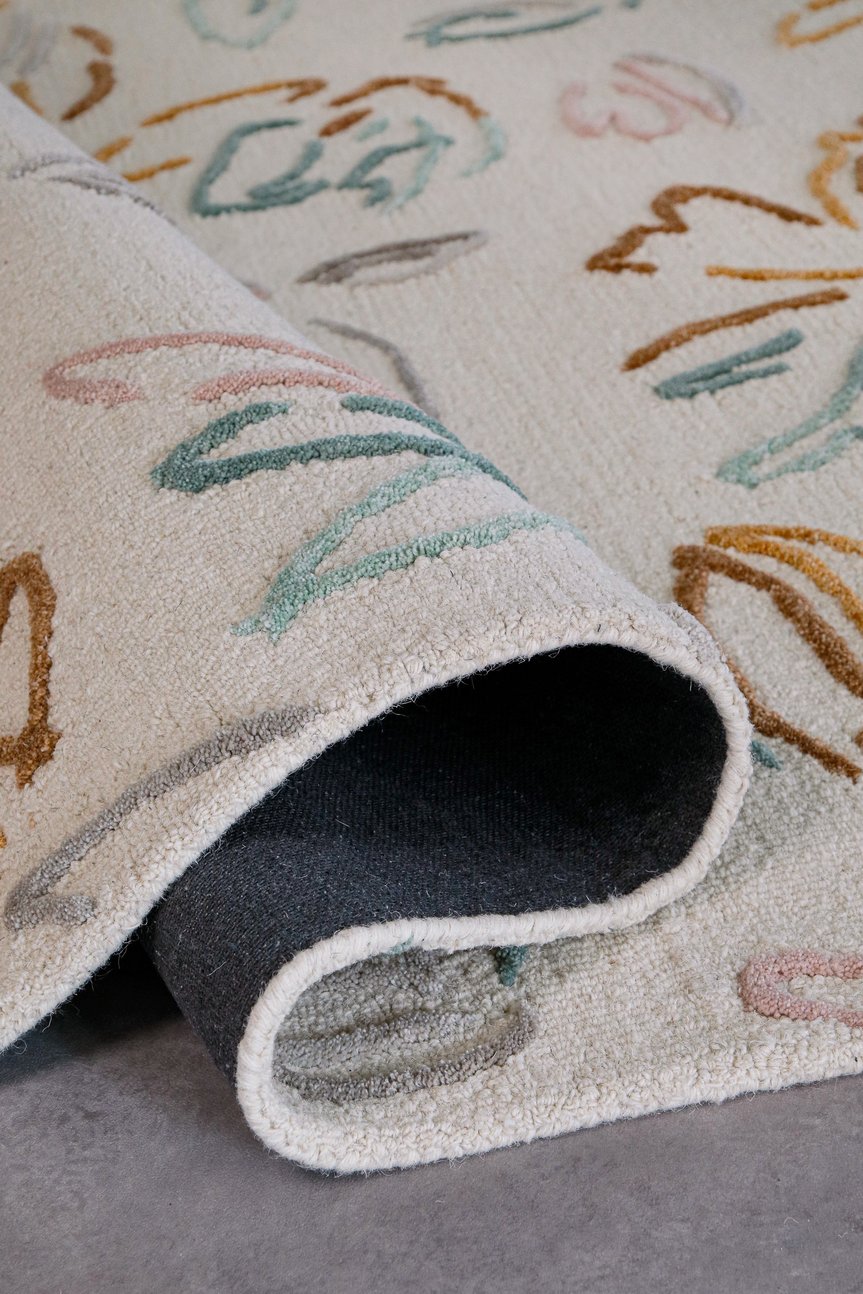 Wecon home Tapis »Vee« Rectangulaire 10 mm Höhe Wollteppich, floral, hochwertig, pflegeleicht, modern, handgetuftet