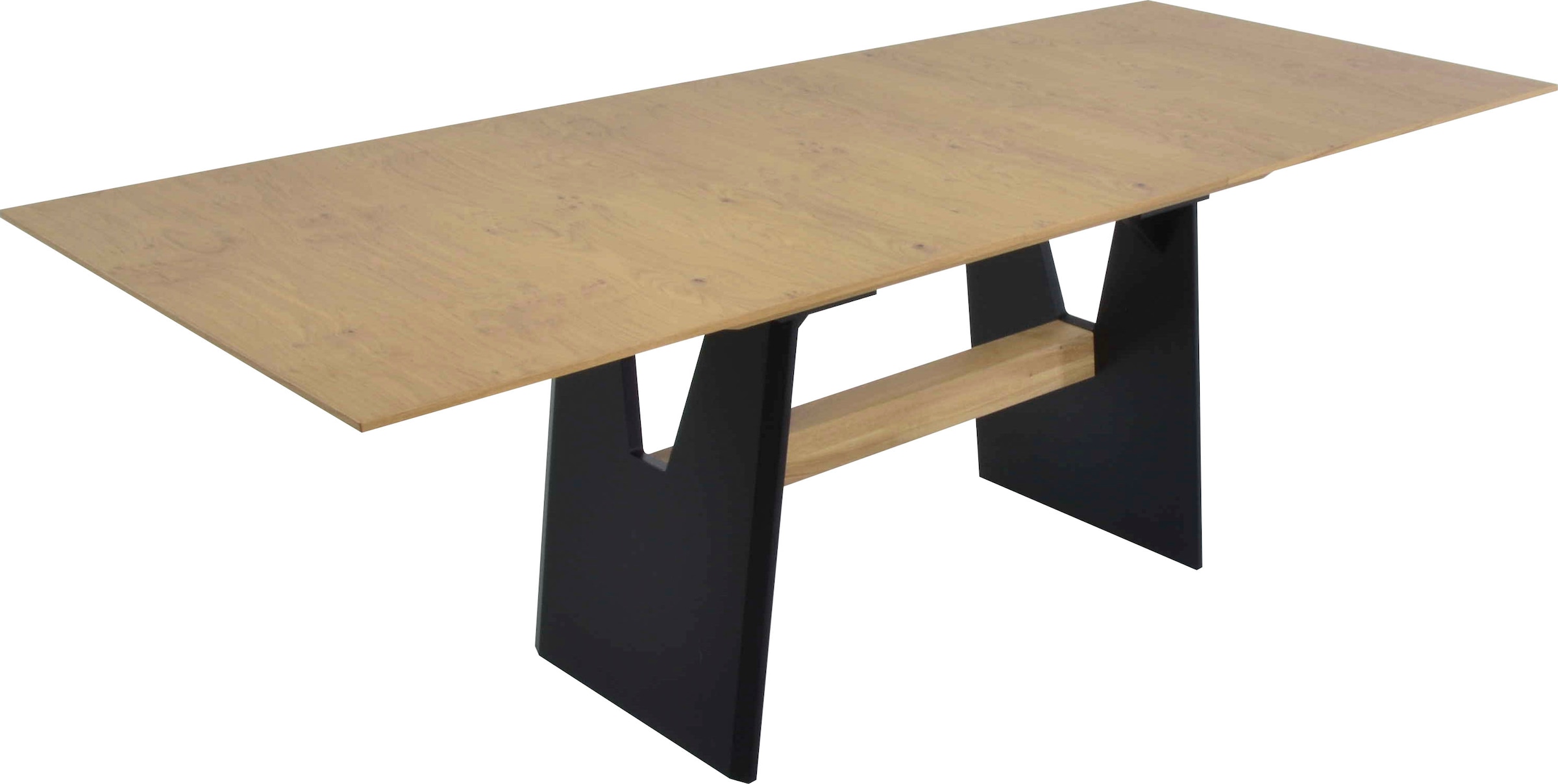 K+W Komfort & Wohnen Table de salle à manger »Giacomo I« Table à manger en chêne noueux naturel, piètement en MDF avec poutres plaquées