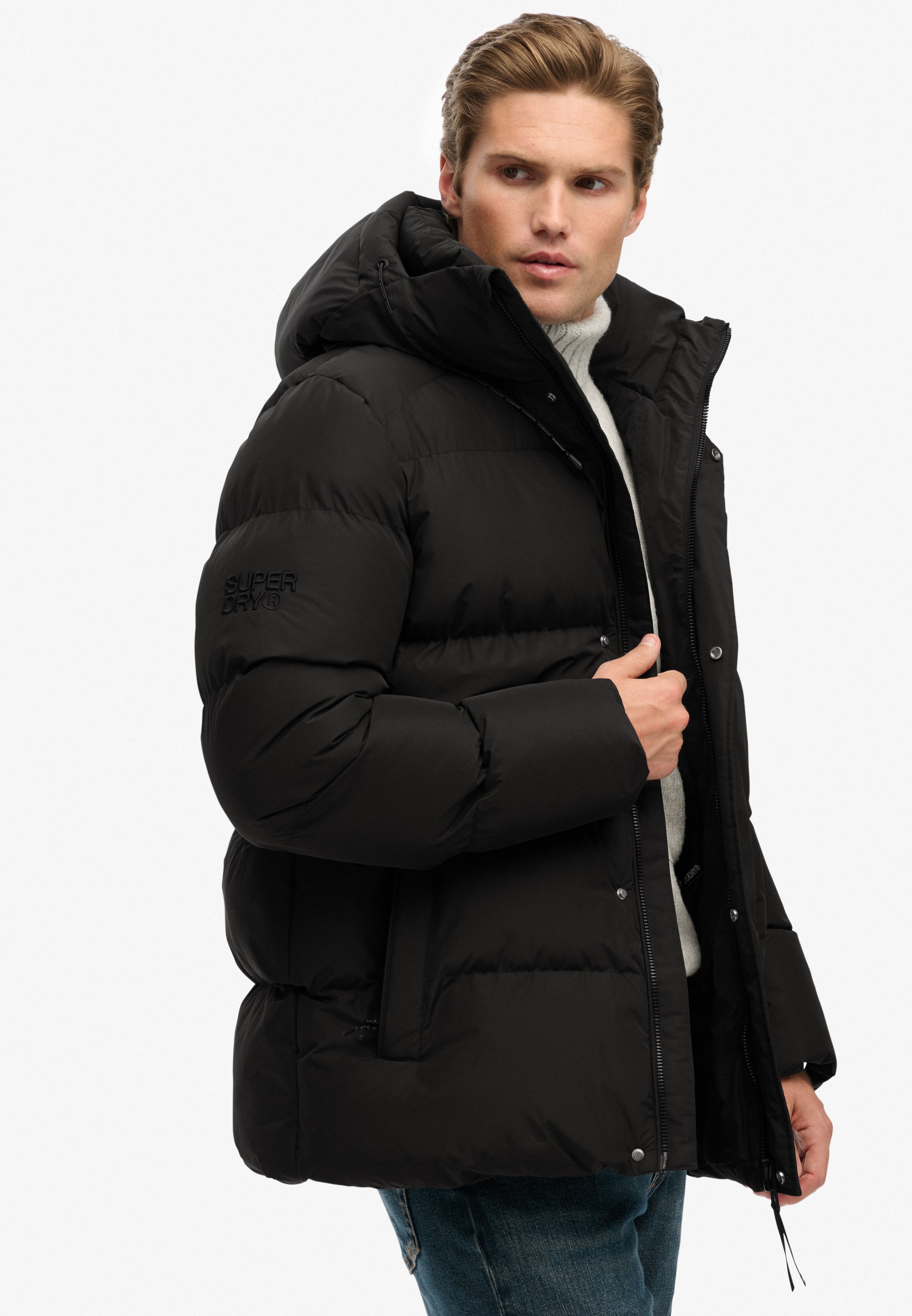 Superdry Veste matelassée »HOODED 5 BAFFLE SPORTS PUFFER« mit Kapuze Kunstfaser, relaxed fit