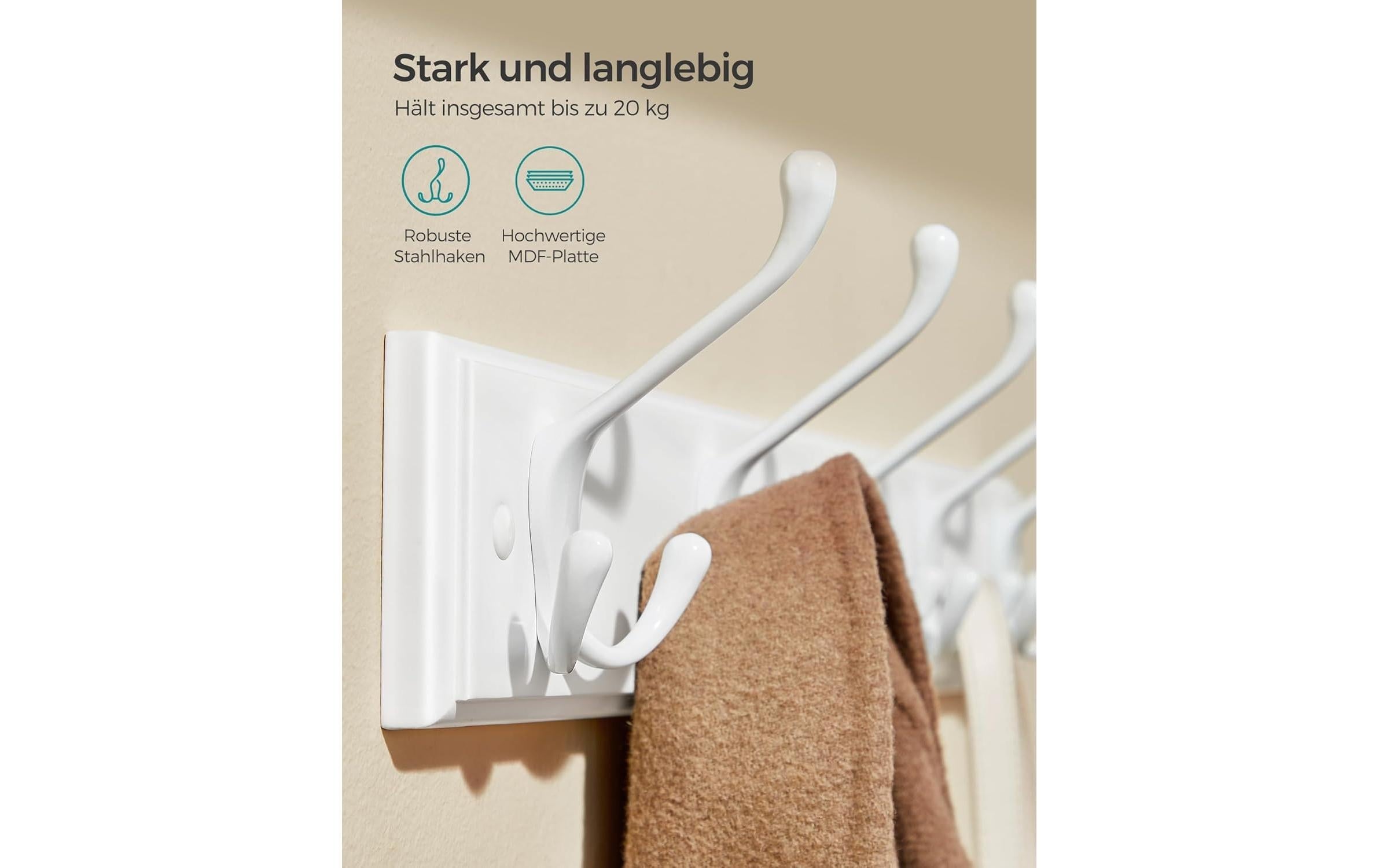 SONGMICS Wandgarderobe »mit 4 Haken«