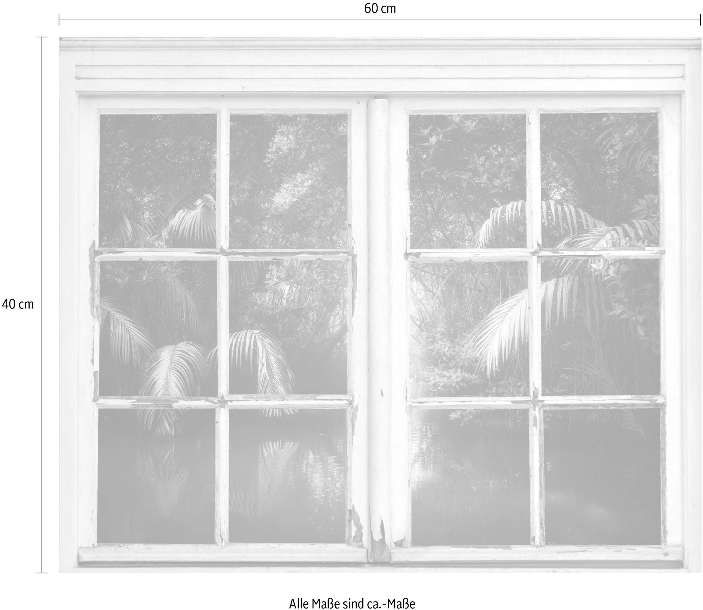 queence Autocollants muraux »Bäume am Wasser« Wandsticker, Wandbild, selbstklebend, 3D, Fenster