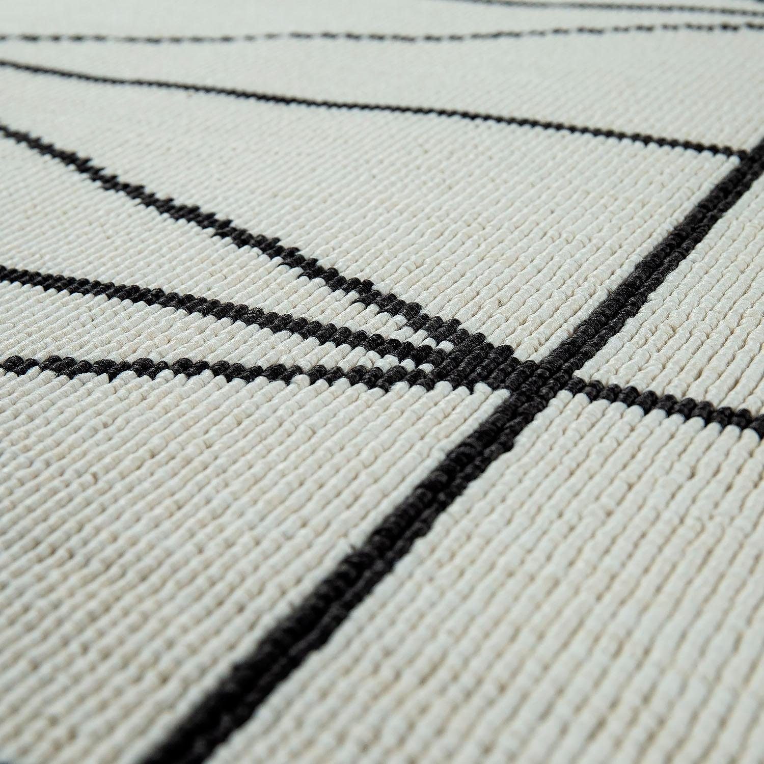 Paco Home Teppich »Brugge 224« rechteckig 4 mm Höhe Flachgewebe, modernes gemetrisches Muster, In- und Outdoor geeignet