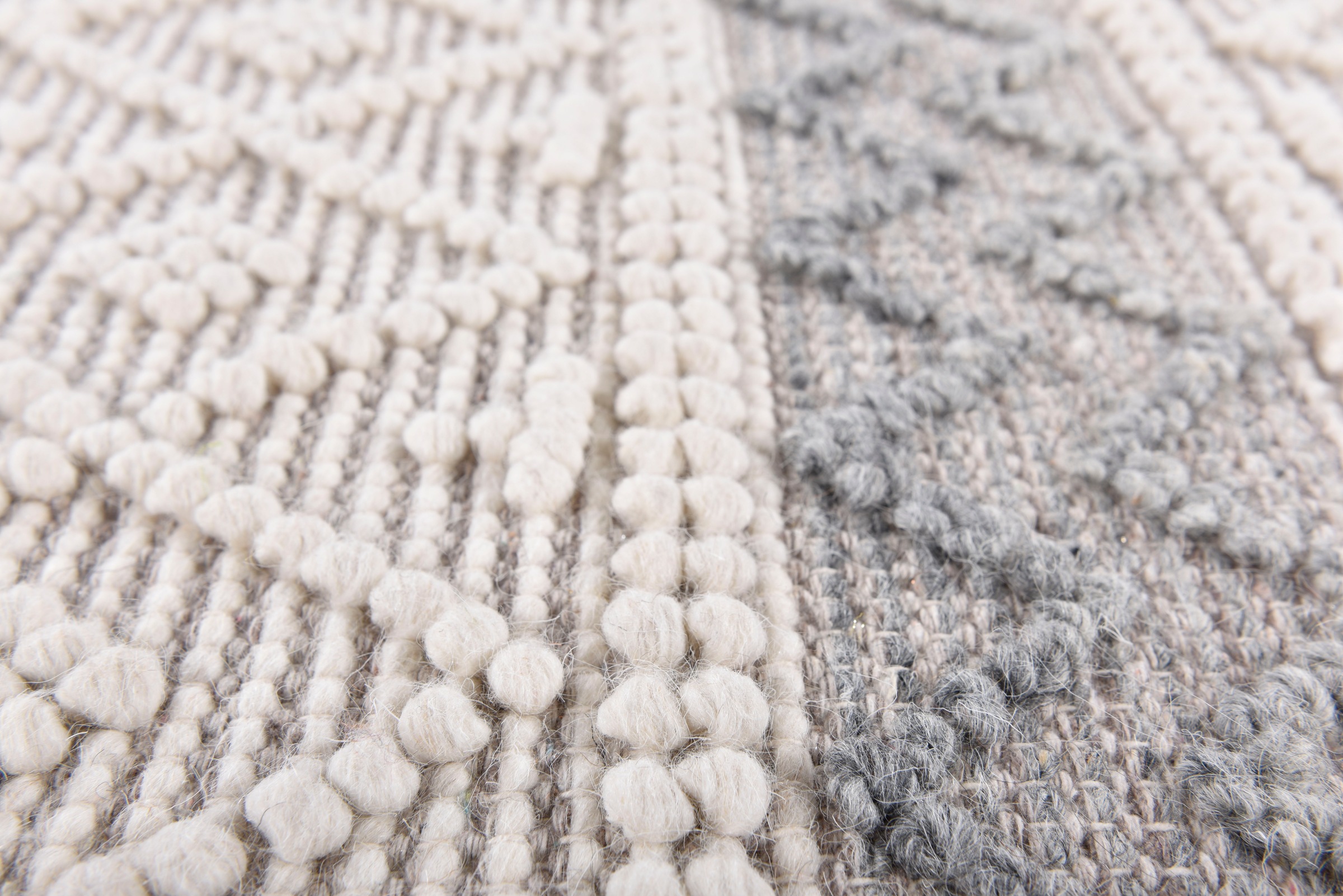 THEKO Tapis en laine »Visby - 915« Rectangulaire 10 mm Höhe reine Wolle, handgewebt, Scandi Design, mit Fransen