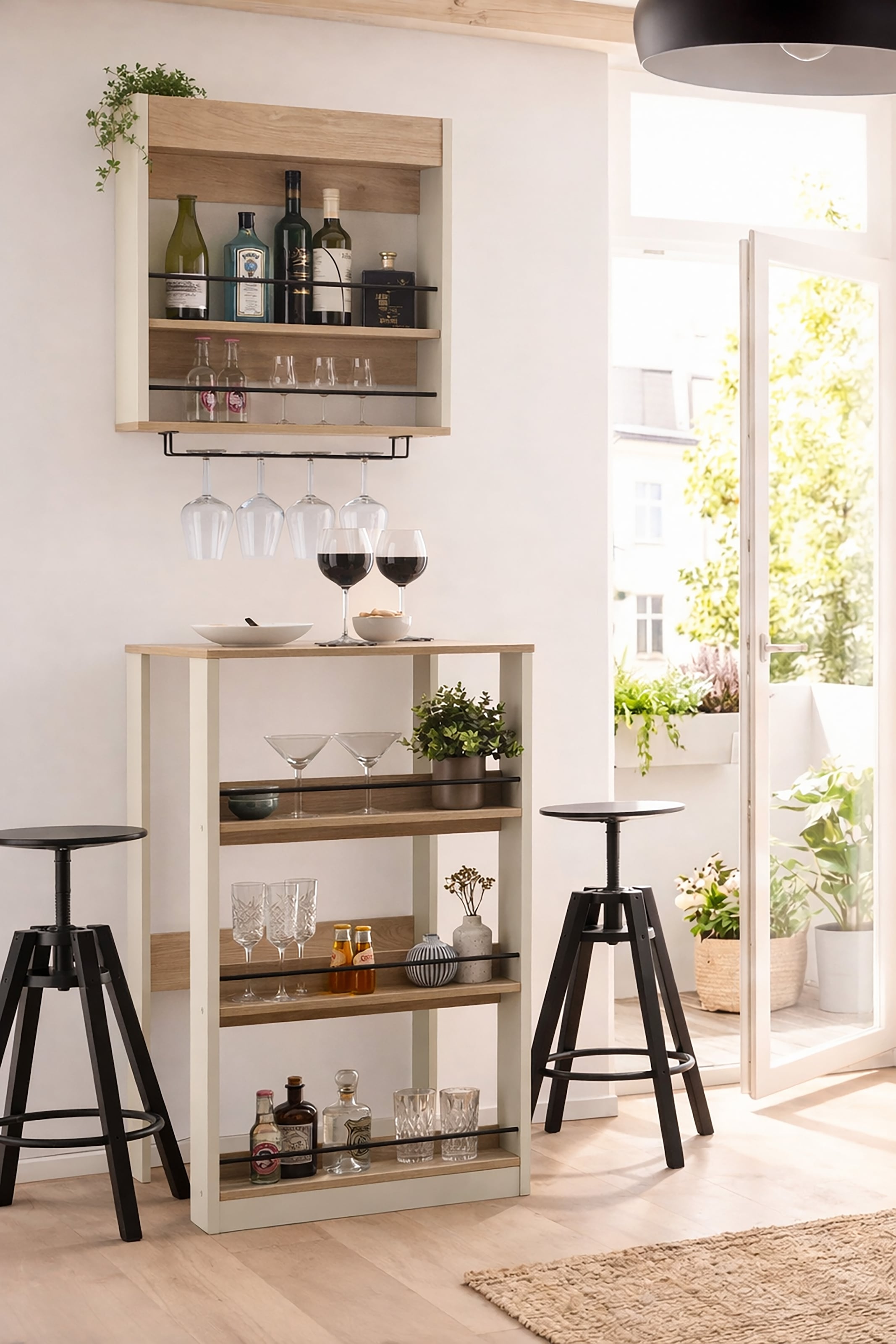KOCHSTATION Küchentisch »KS-Kolari« 1 Stk. tlg. Breite 58 cm, mit 3 offenen Fächern