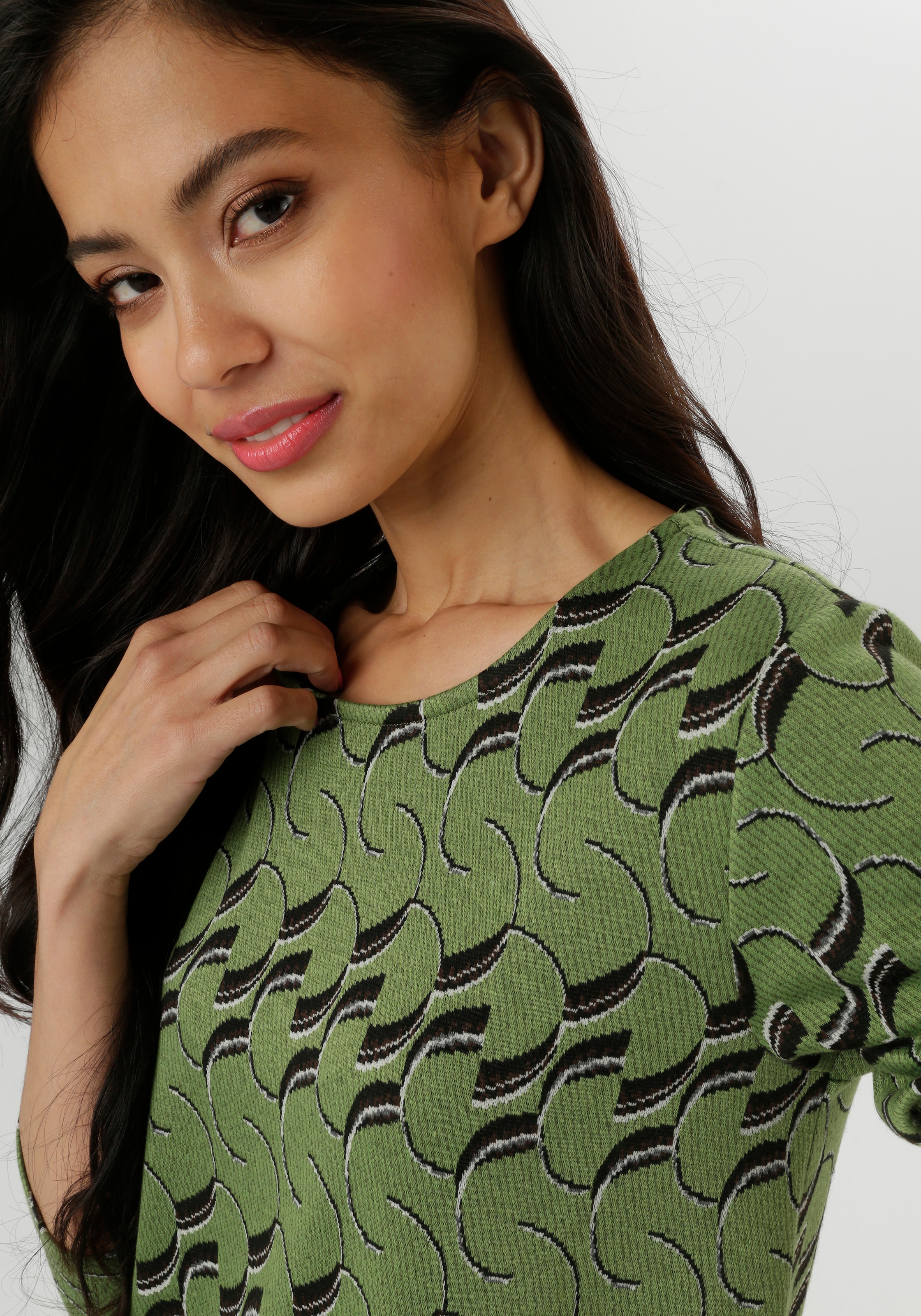 Aniston SELECTED Robe en jersey mit trendiger Jaquardmusterung - NEUE KOLLEKTION