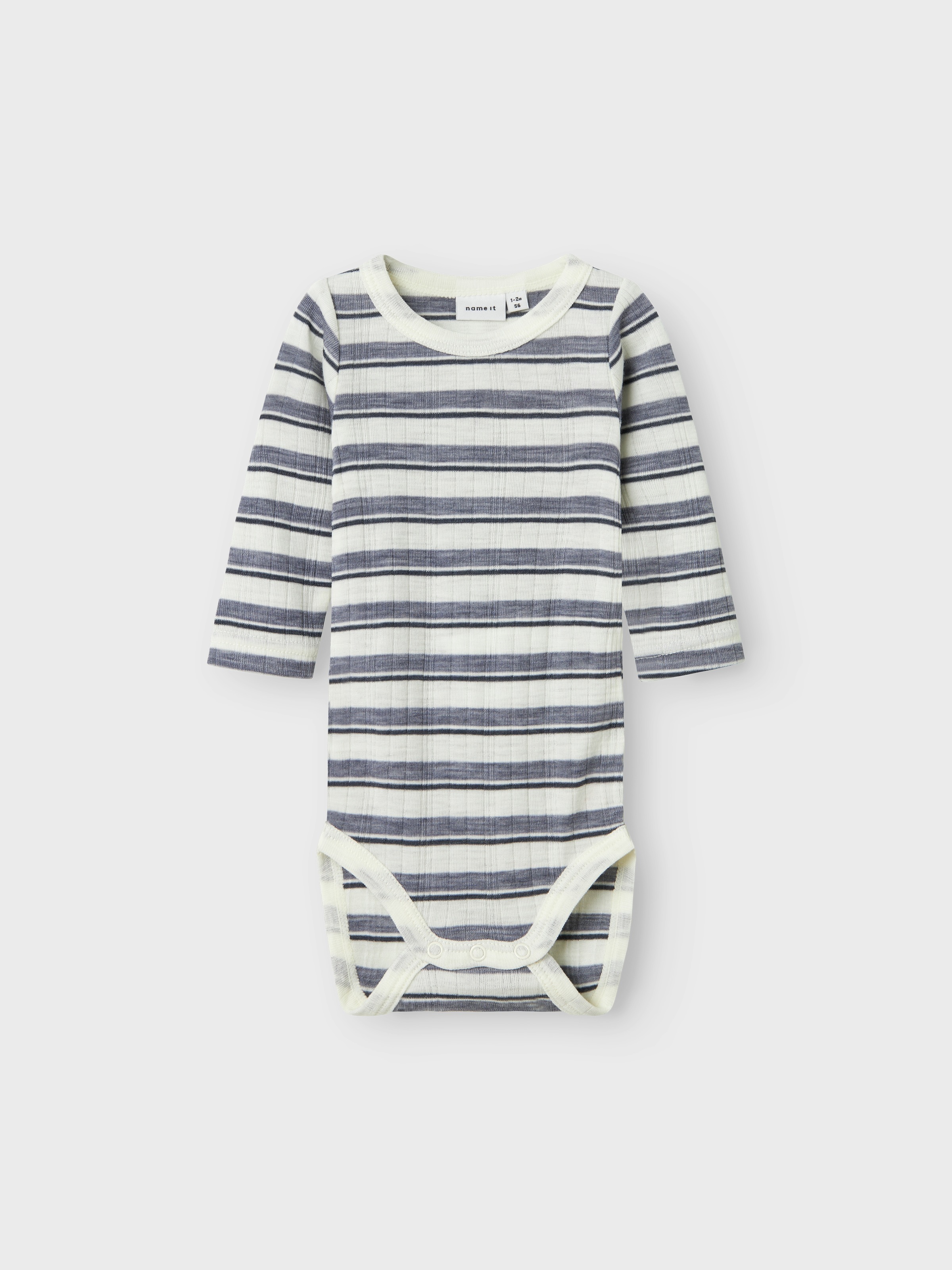 Name It Body à manches longues »NBMWANG WOOL NEEDLE LS BODY NOOS« aus reiner Merinowolle