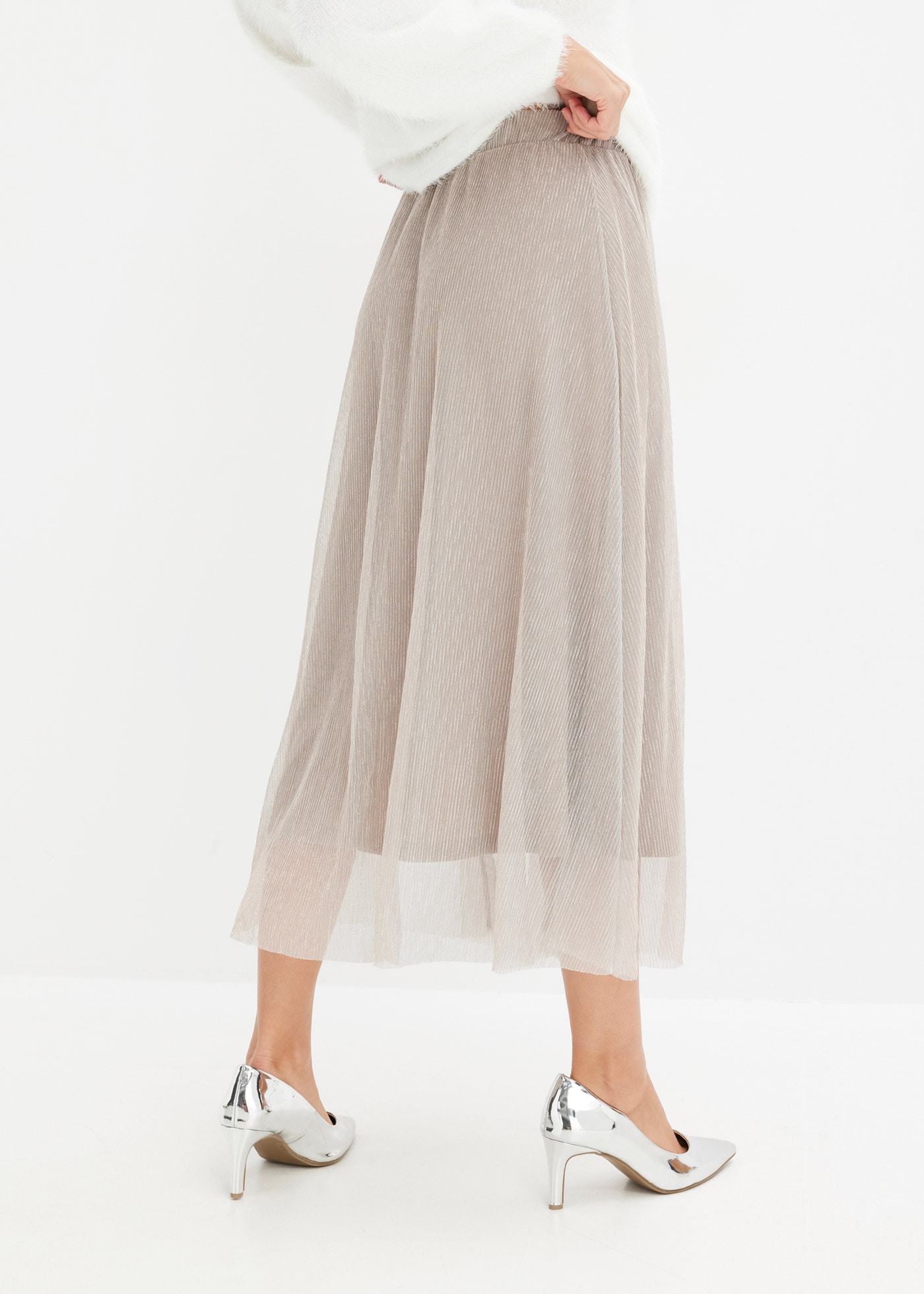 bonprix Jupe en jersey »Jerseyrock« aus leicht transparentem Materialmix, ausgestellte Passform