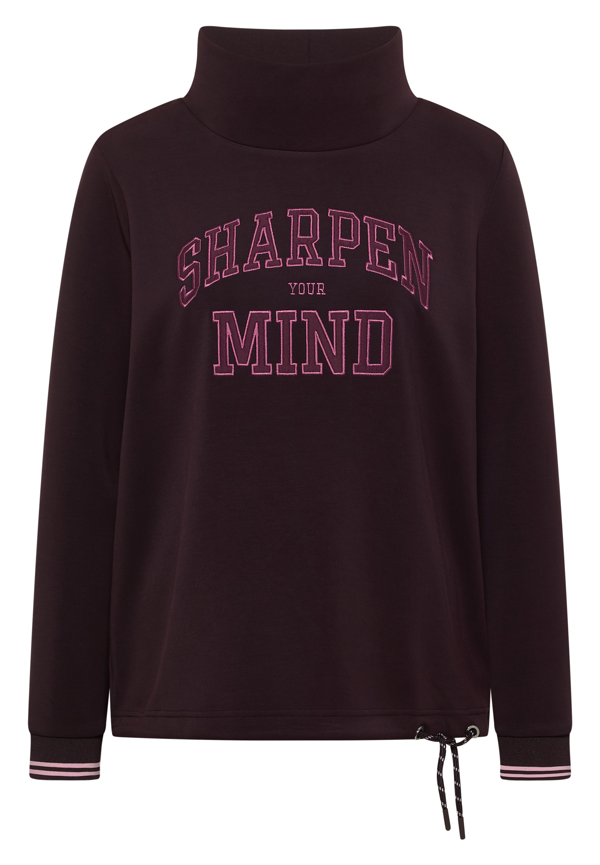 Cecil Langarmshirt mit Stehkragen und Wording