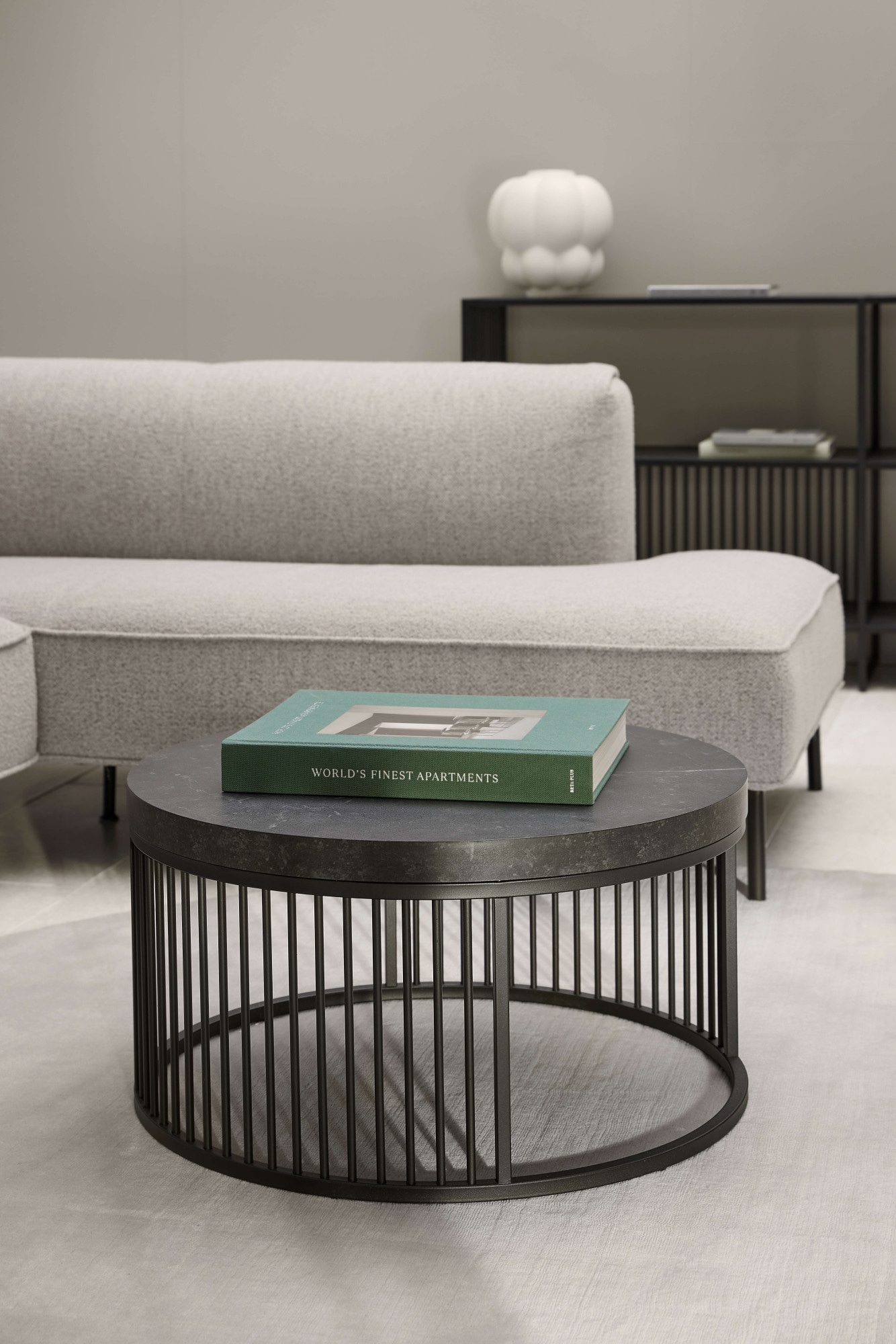 ACTONA GROUP Table basse »Strington« table basse ronde, Izmir mat noir rugueux mélamine, Ø65x35cm