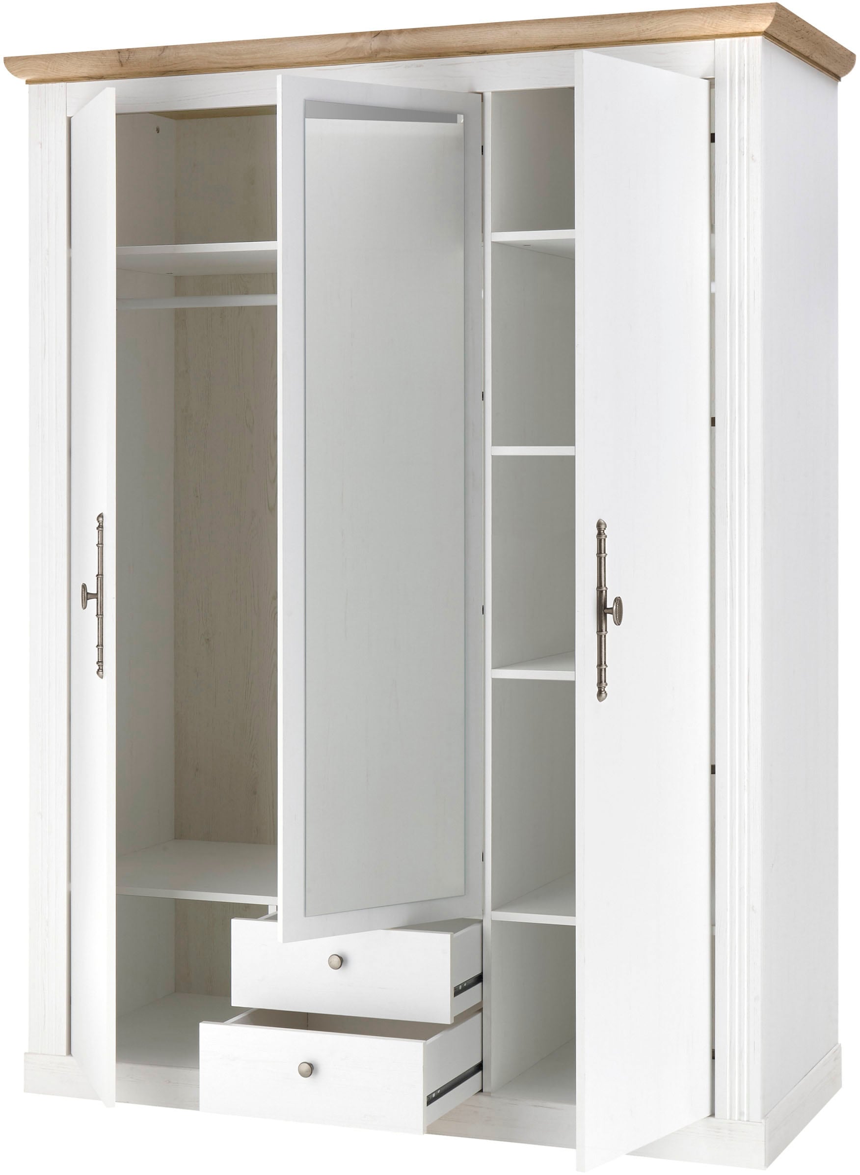 GOODproduct Schlafzimmer-Set »Westminster« beinhaltet 1 Bett, Kleiderschrank 3-türig und 2 Nachtkommoden