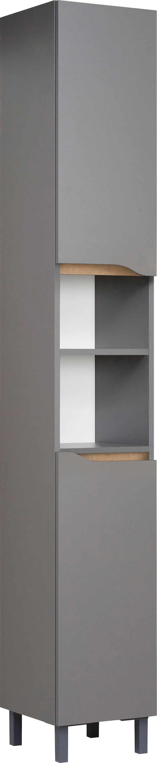 Saphir Armoire haute »Quickset Badschrank 30 cm breit, 2 Türen, 1 Nische, 2 Einlegeböden« Armoire haute de salle de bain avec amortisseur de porte, sans poignées
