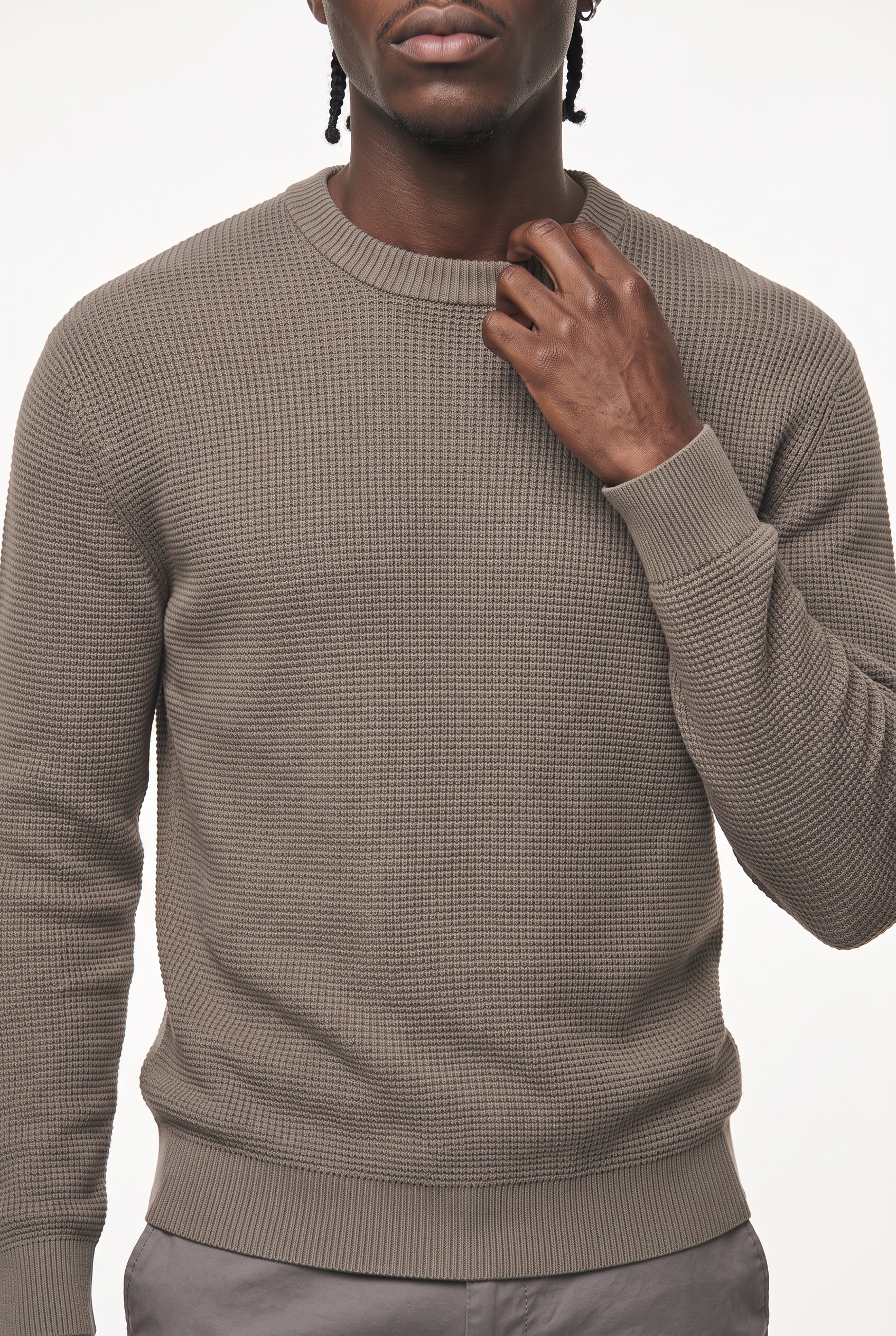 ONLY & SONS Rundhalspullover »ONSMARIUS LS WAFFLE CREW REG OTL« Baumwollmischung, regular fit