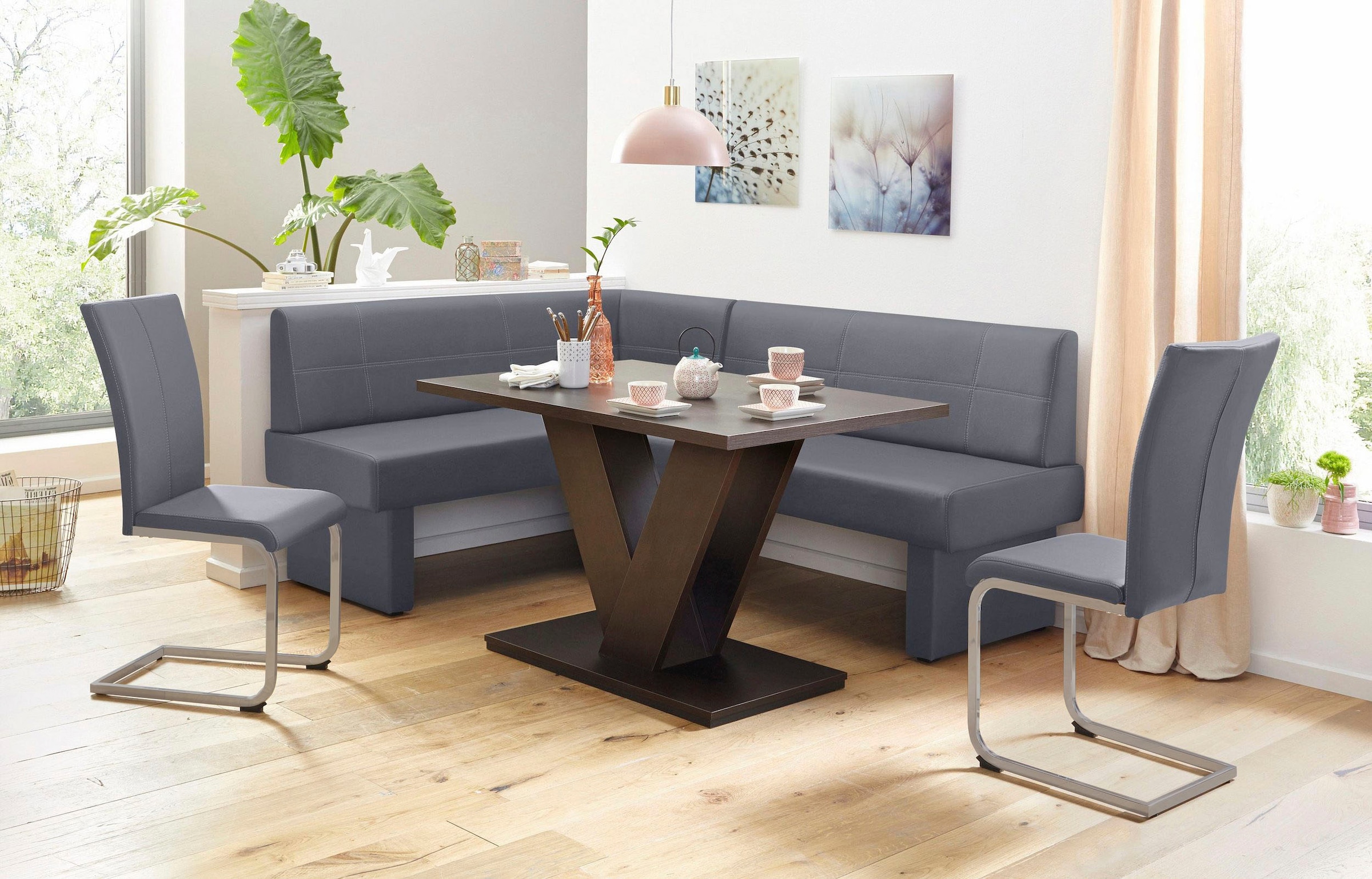 Home affaire Freischwinger »Nils« (Set) 2 Stk.Stuhl belastbar bis 120 Kg, Gestell Metall im Chrom-Look oder Schwarz