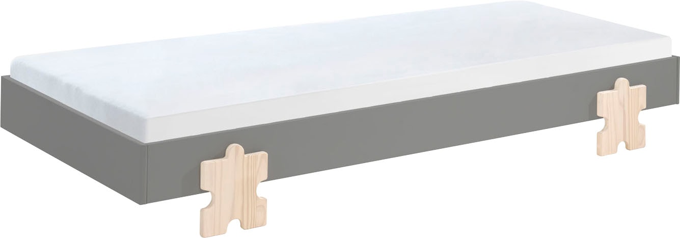 Vipack Lit d'enfant »Modulo, stapelbares Einzelbett, inkl. Rolllattenrost, 2 Farben« L/H/P env. 203,6x93,8x48 cm, pieds puzzle massif, côtés lit MDF laqué,  surface de couchage 90/200 cm, disponible à l'unité ou en lot de 2