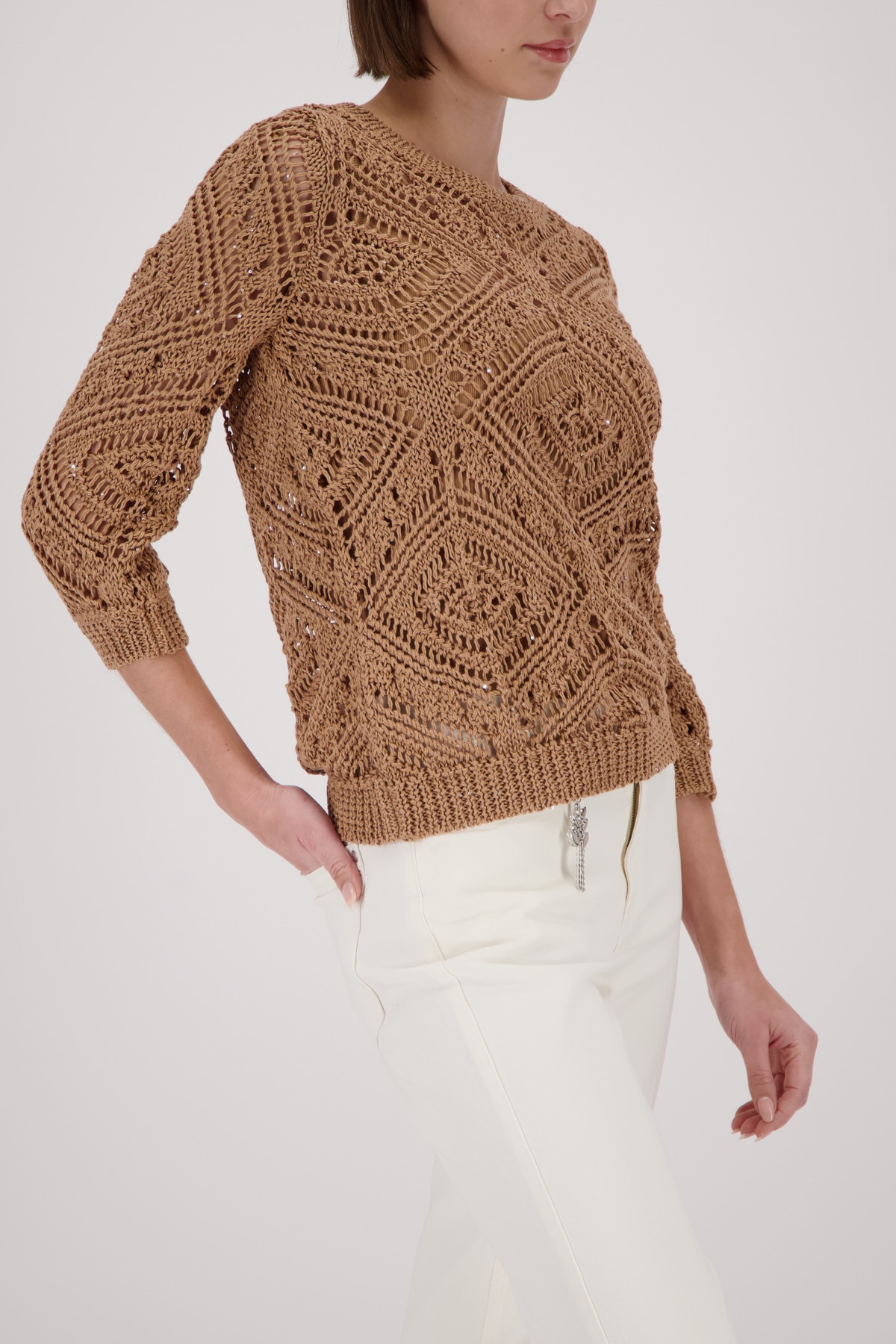 Monari Pull en tricot »Ajour« Regular fit mit Strickmuster