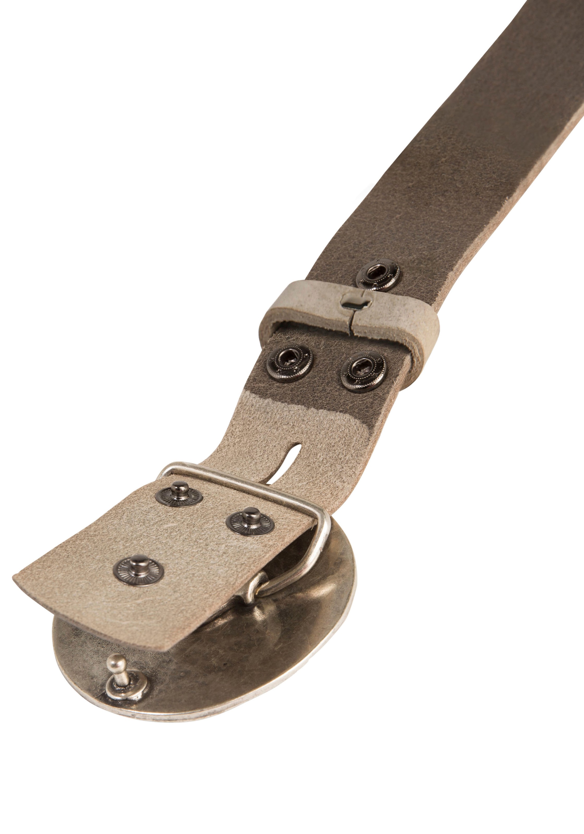 Rettungsring Gürtel Ledergürtel mit austauschbarer Schliesse »Vollmond Silber«