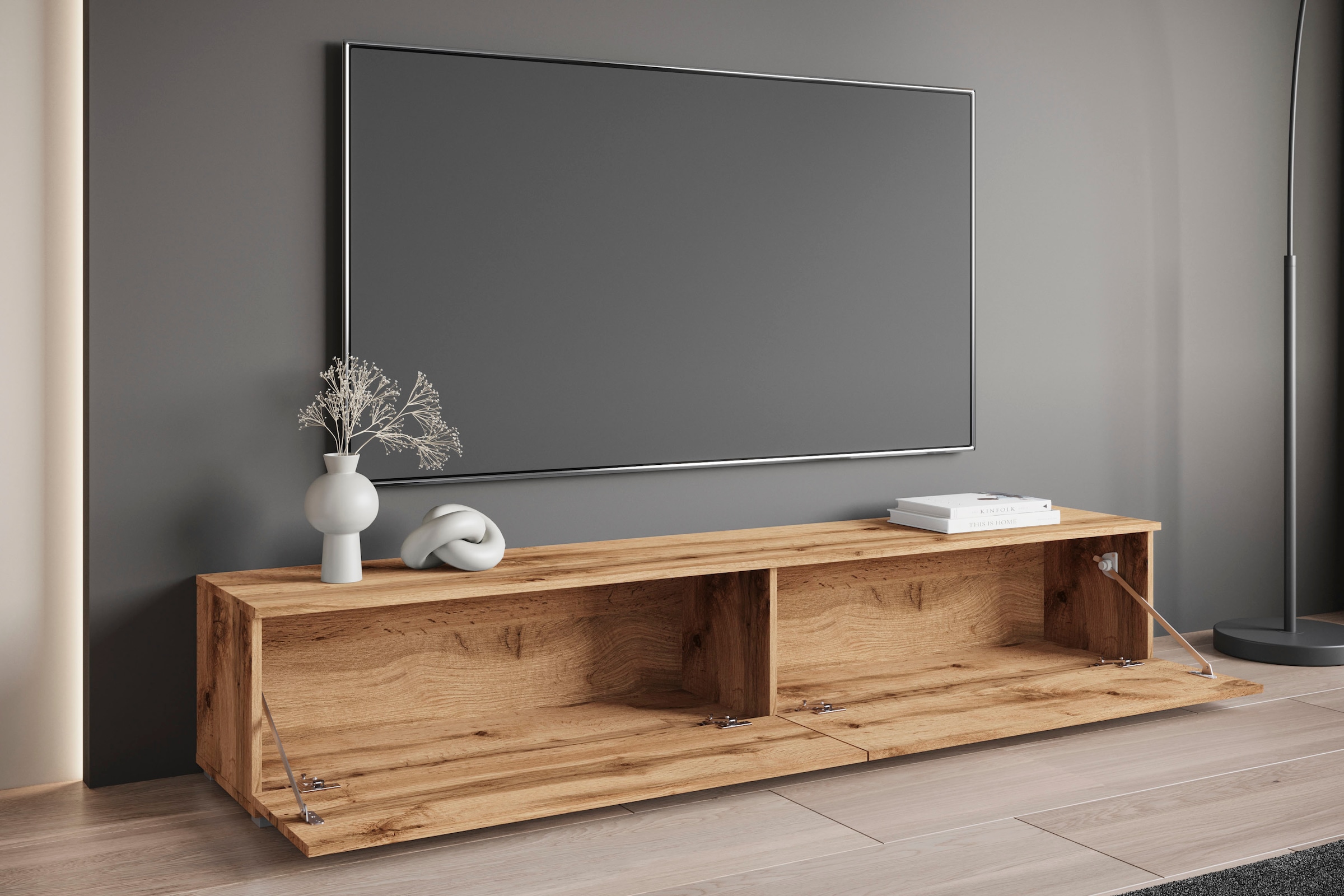 GOODproduct Lowboard »Kenia« 1 Stk. tlg. 2 Klappen – flexibel hängend oder stehend montierbar
