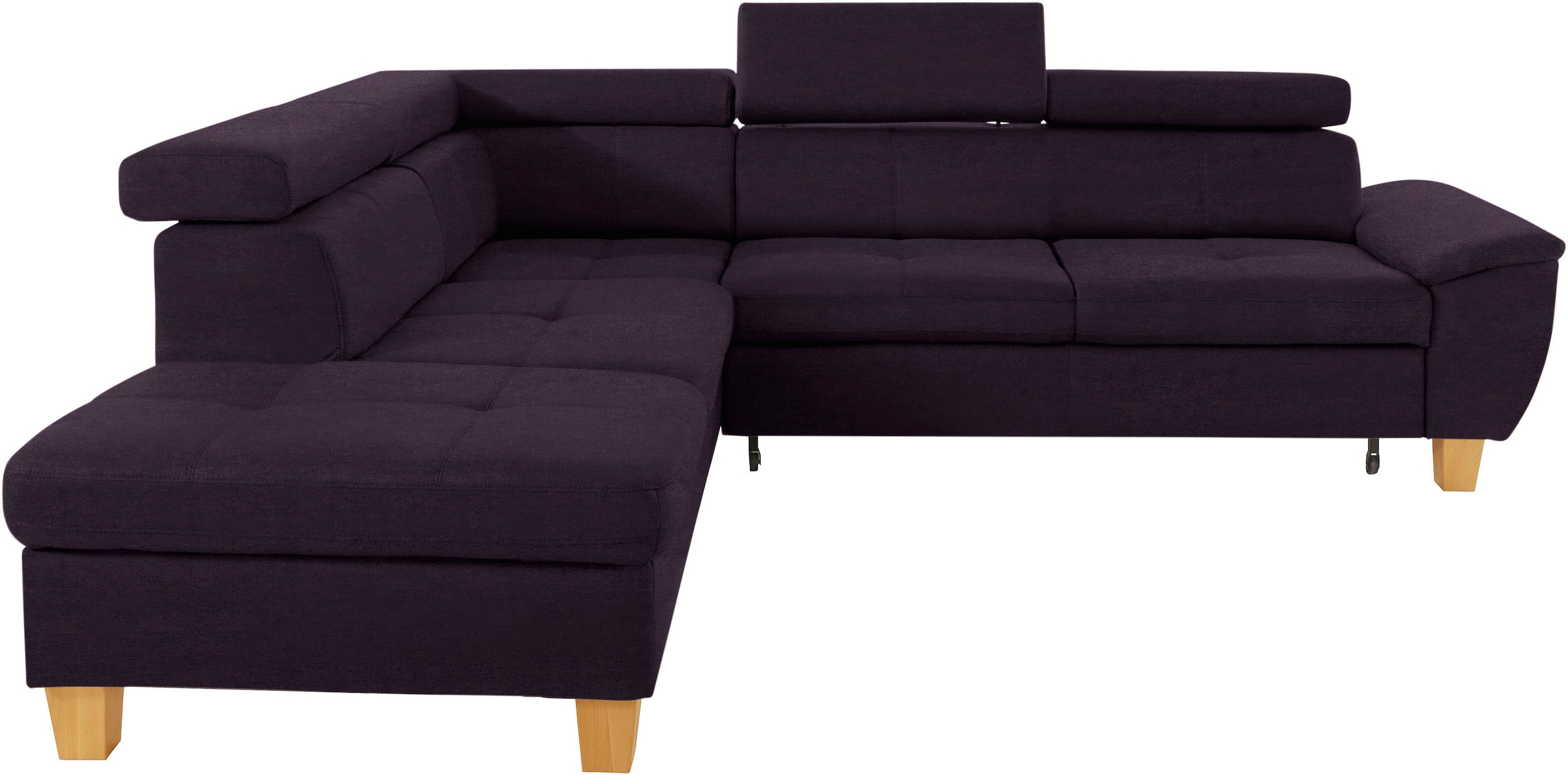 exxpo - sofa fashion Ecksofa »Enya, aufwendige Detailverarbeitung, hoher Sitzkomfort, bequem, L-Form« mit Kopfteilverstellung, wahlweise Bettfunktion u. Bettkasten