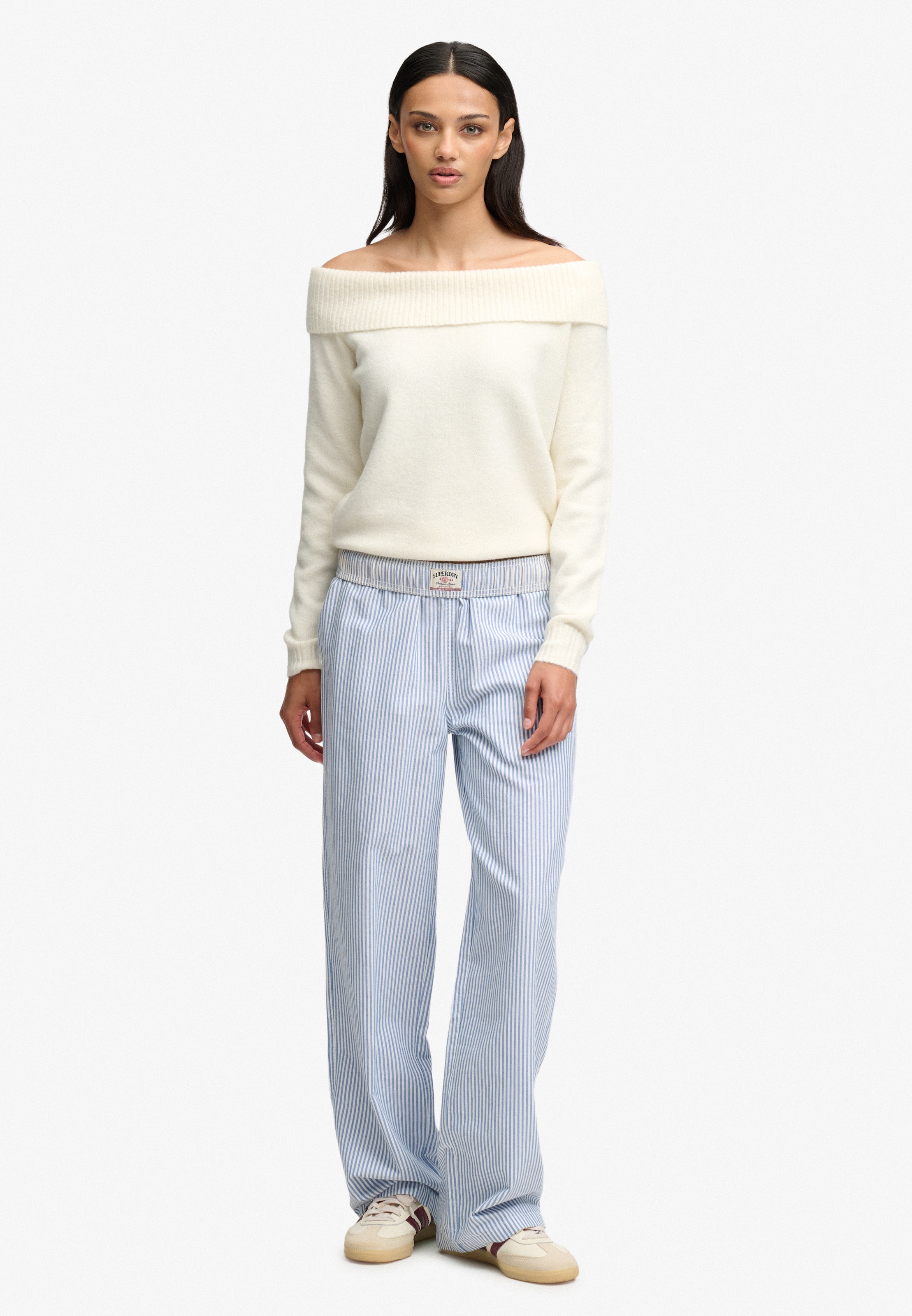 Superdry Pull en tricot »BARDOT KNITTED JUMPER« mélange de matériaux, de haute qualité avec teneur en laine