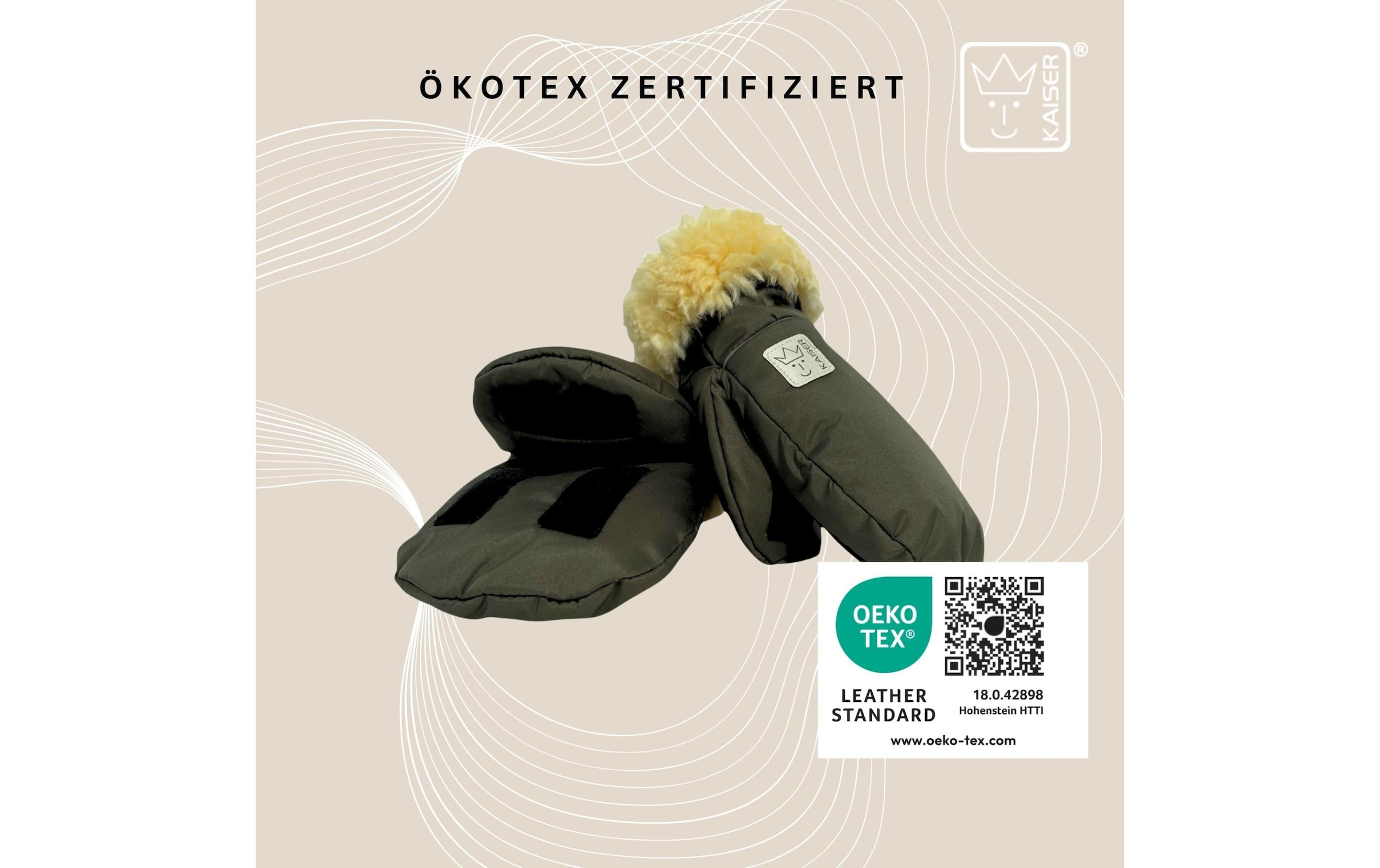 Kaiser Kinderwagen-Handwärmer »Handschuh Reflect Kiwa« Lammfell-Kinderwagenhandschuh