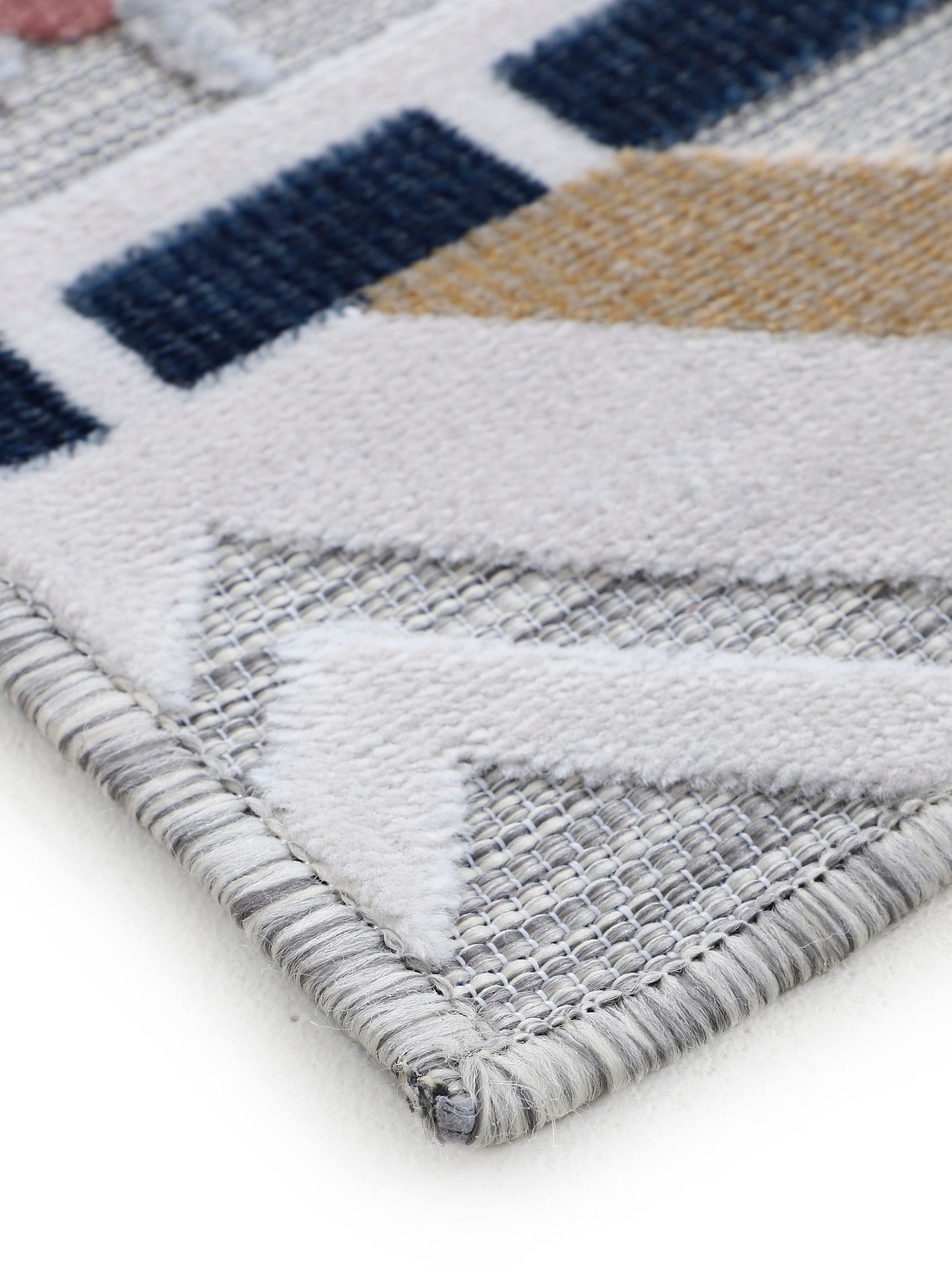 carpetfine Tapis »Deja 101« Rectangulaire 4 mm Höhe robustes Flachgewebe, Floral Palmenblätter, In- und Outdoor, Läufer