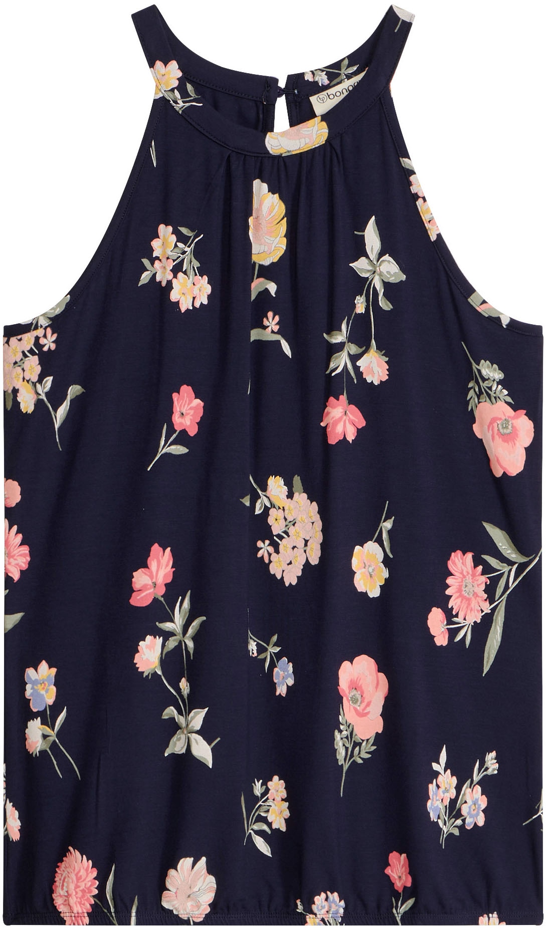bonprix Haut de chemise »Top aus Viskose-Mix« confortable, encolure américaine avec fermeture à bouton dans le dos