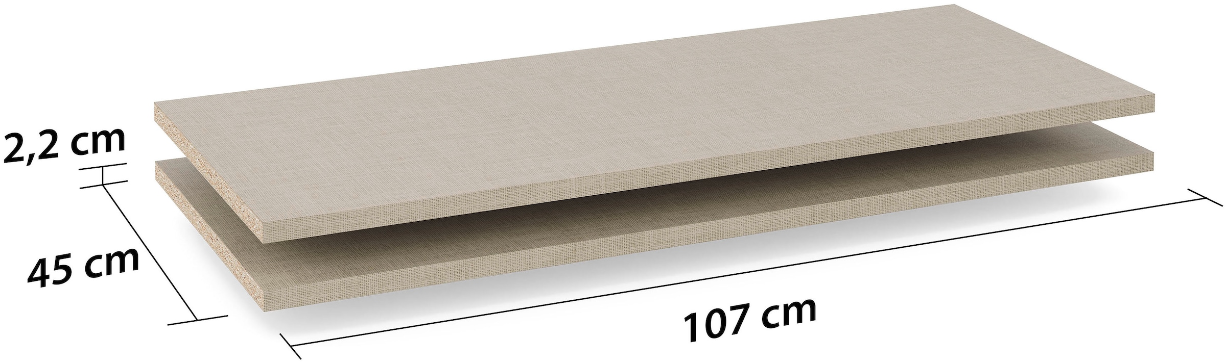 rauch Einlegeboden »Zubehör für Rauch-Schwebetürenschränke BLUE« 2er-Set Breite 107 cm, Tiefe 45 cm