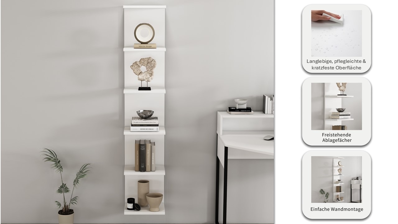 GOODproduct Étagère murale »Moid« dekorativer Stauraum, Wandmontage