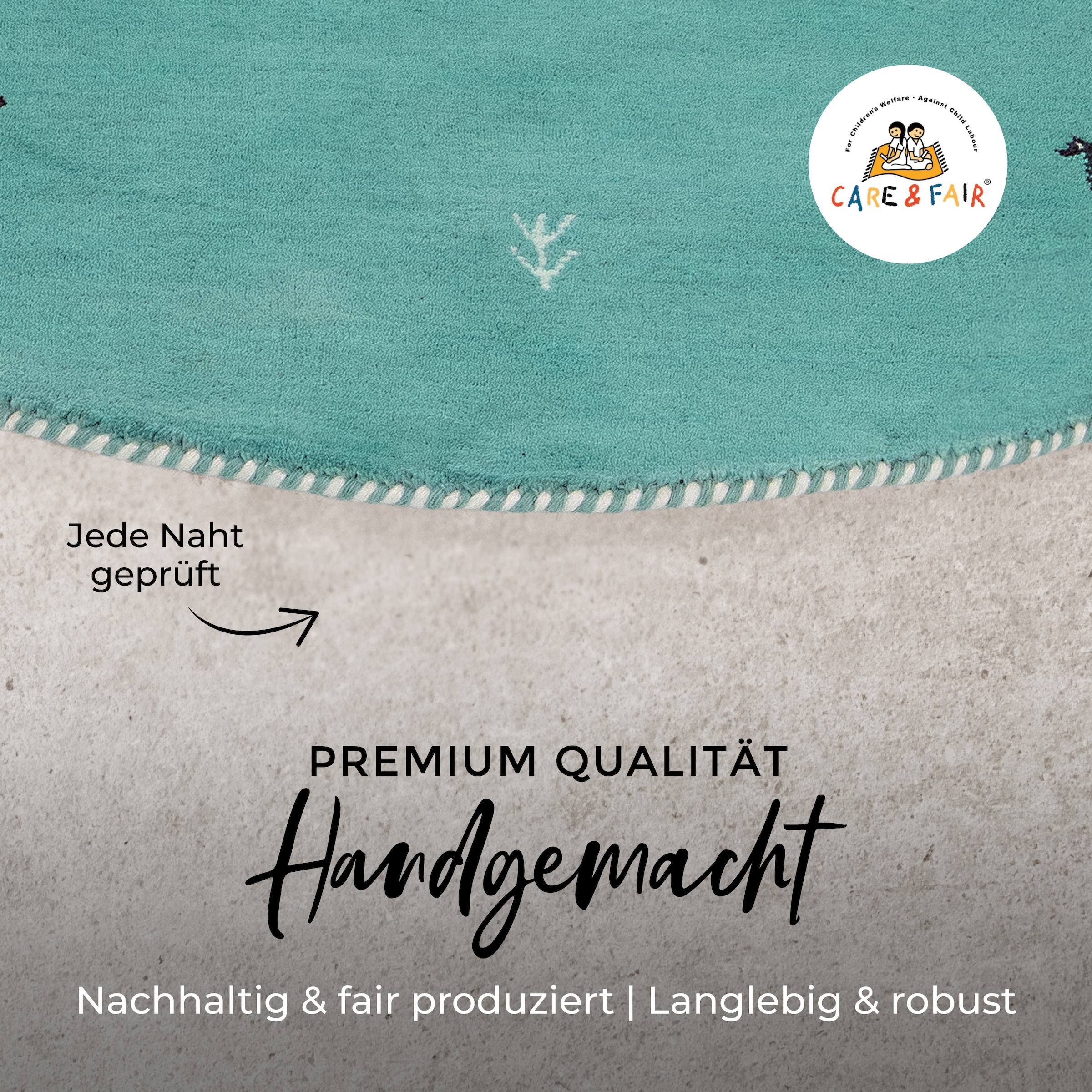 carpetfine Wollteppich »Gabbeh Uni« rund 15 mm Höhe reine Wolle handgewebt, Gabbeh Tiermotiv warmes Raumklima viele Grössen