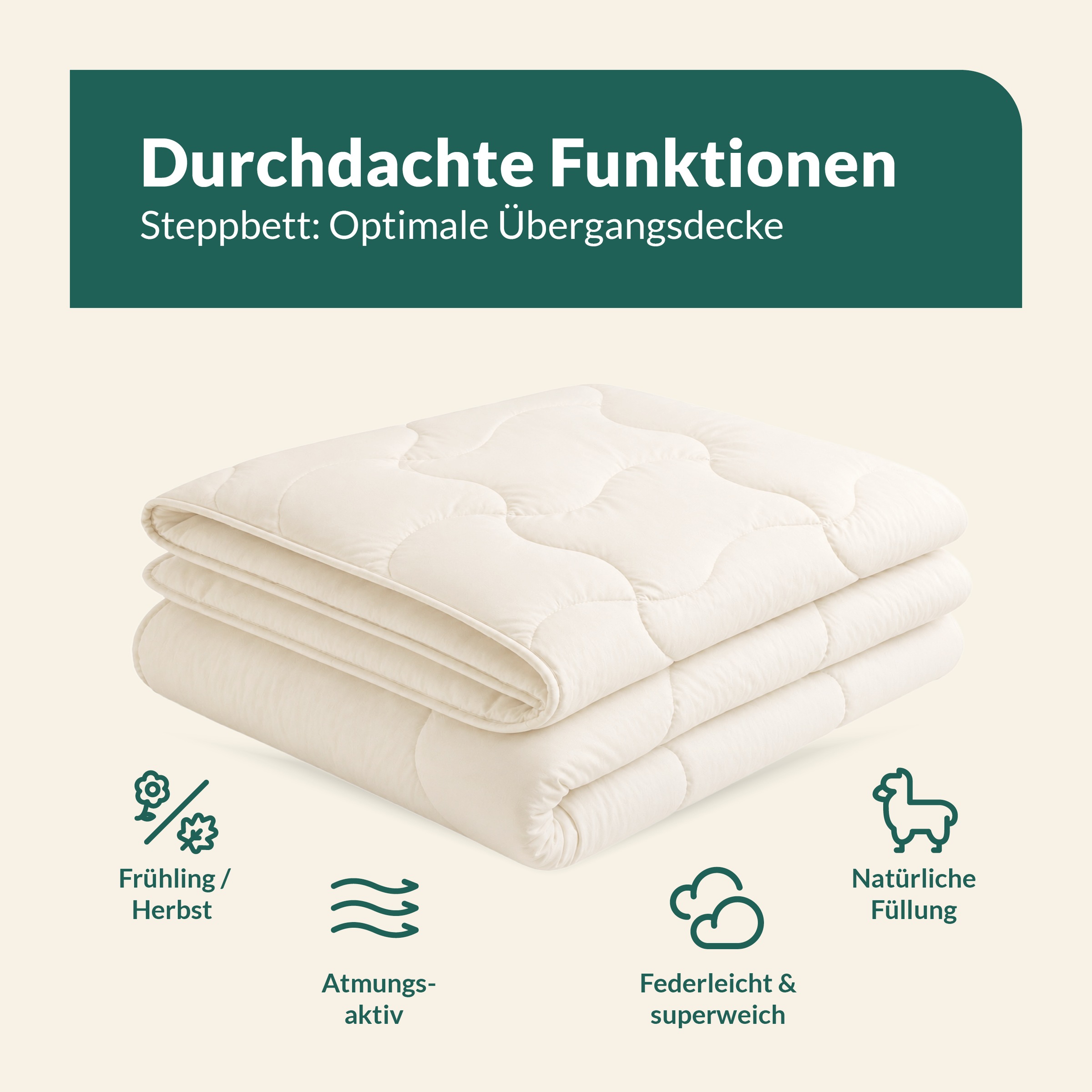 fan Couette en poils naturels »Baby Alpaka, Bettdecke in 135x200 und weiteren Grössen erhältlich« 4 saisons Füllung 97 % alpaga & 3 % autre fibre 1 cuis tlg. Couette en poils naturels fabriquée en Allemagne