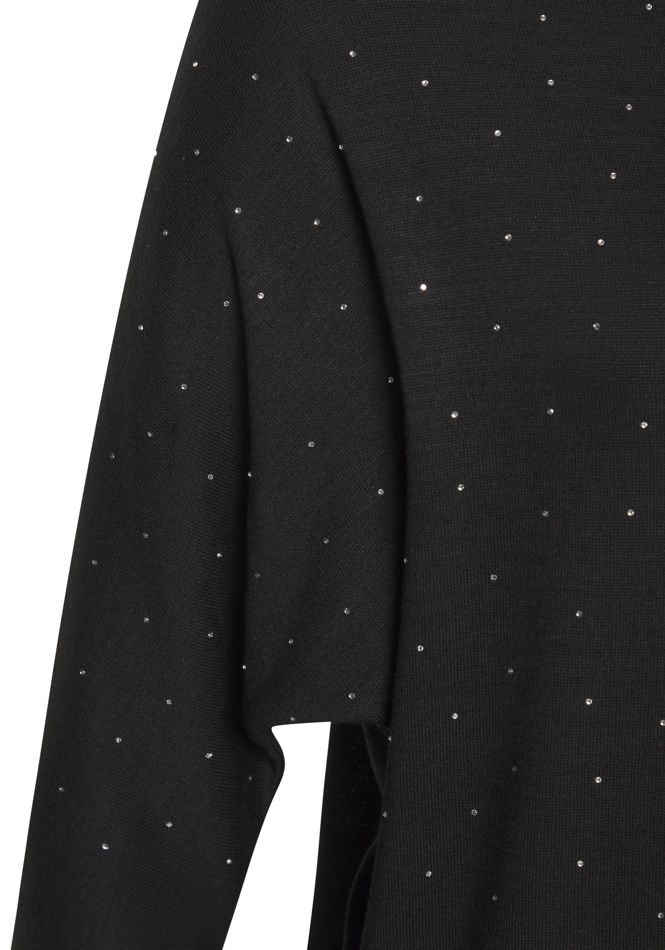 LASCANA Shirt à col rond »mit funkelnden Strass-Steinen« aus weichem Viskose-Strick