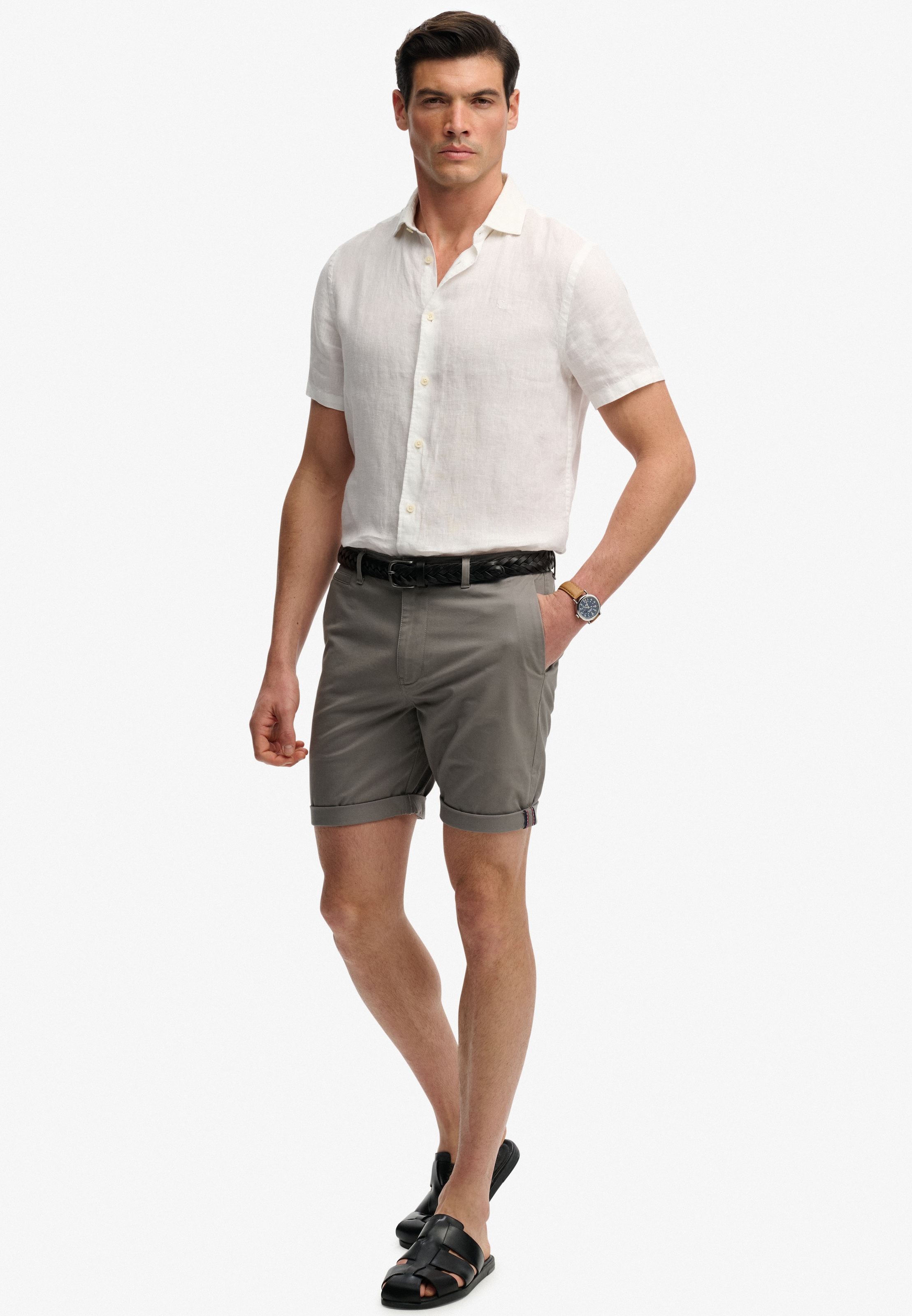 Superdry Short en chino »PREMIUM REGULAR CHINO SHORT«  mélange de coton avec élasthanne, Relaxed Fit, uni, longueur genou