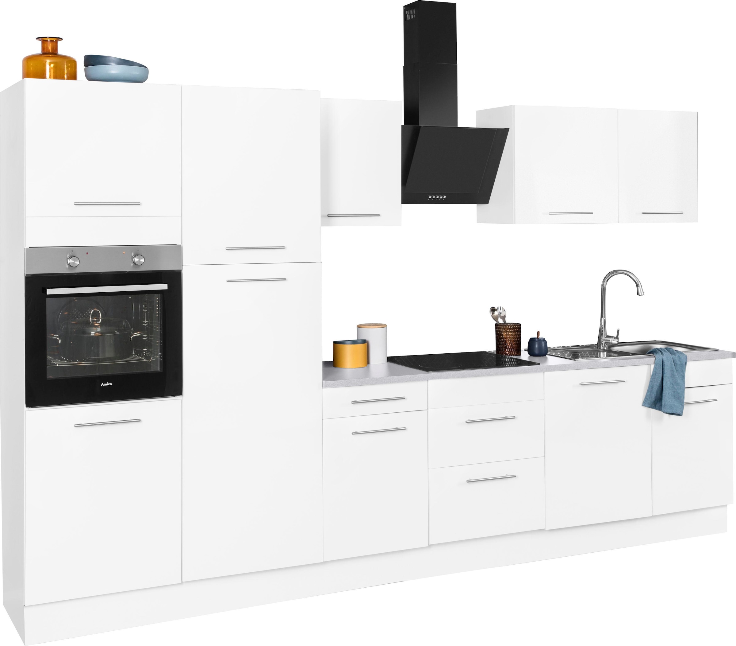 wiho Küchen Kitchenette »Ela« Breite 340 cm, Soft-Close-Funktion, höhenverstellbare Füsse