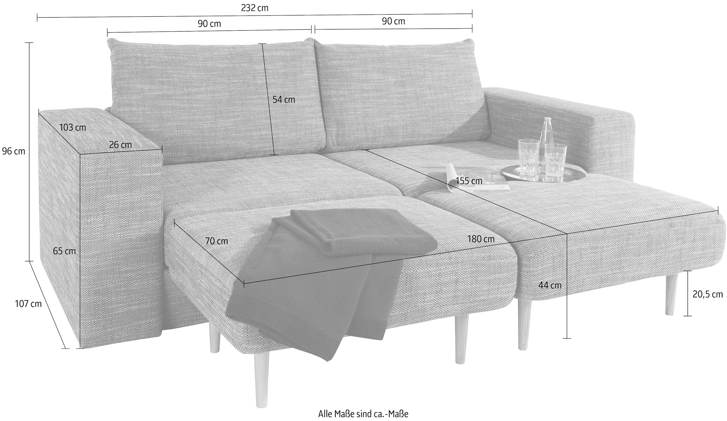LOOKS by Wolfgang Joop 3,5-places »Looksv« Verwandlungssofa: aus Sofa wird Sofa mit 2 Hockern