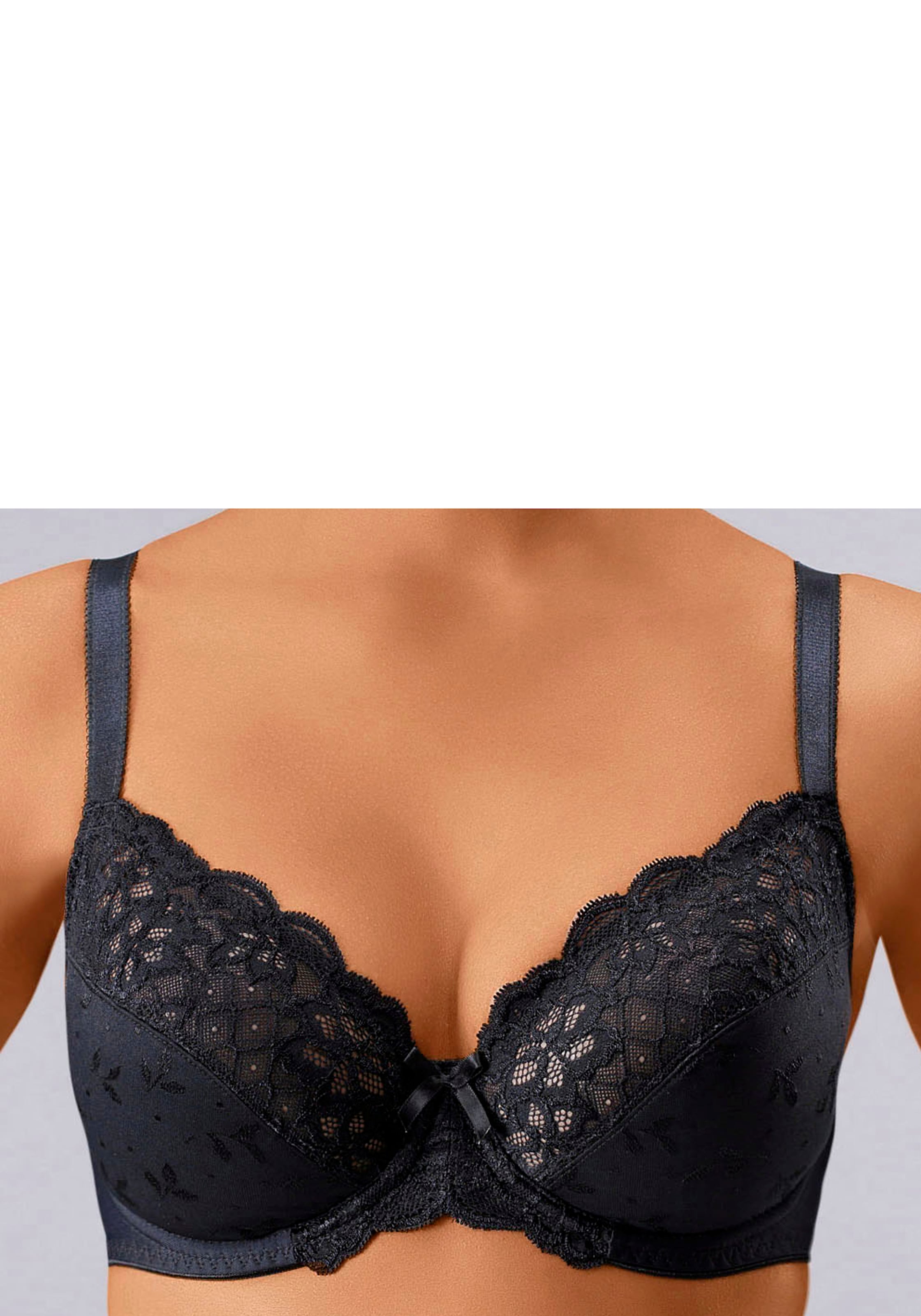 petite fleur Bügel-BH Packung, 2 Stück,  mit elastischer Spitze, Dessous – ideal für grosse Grössen