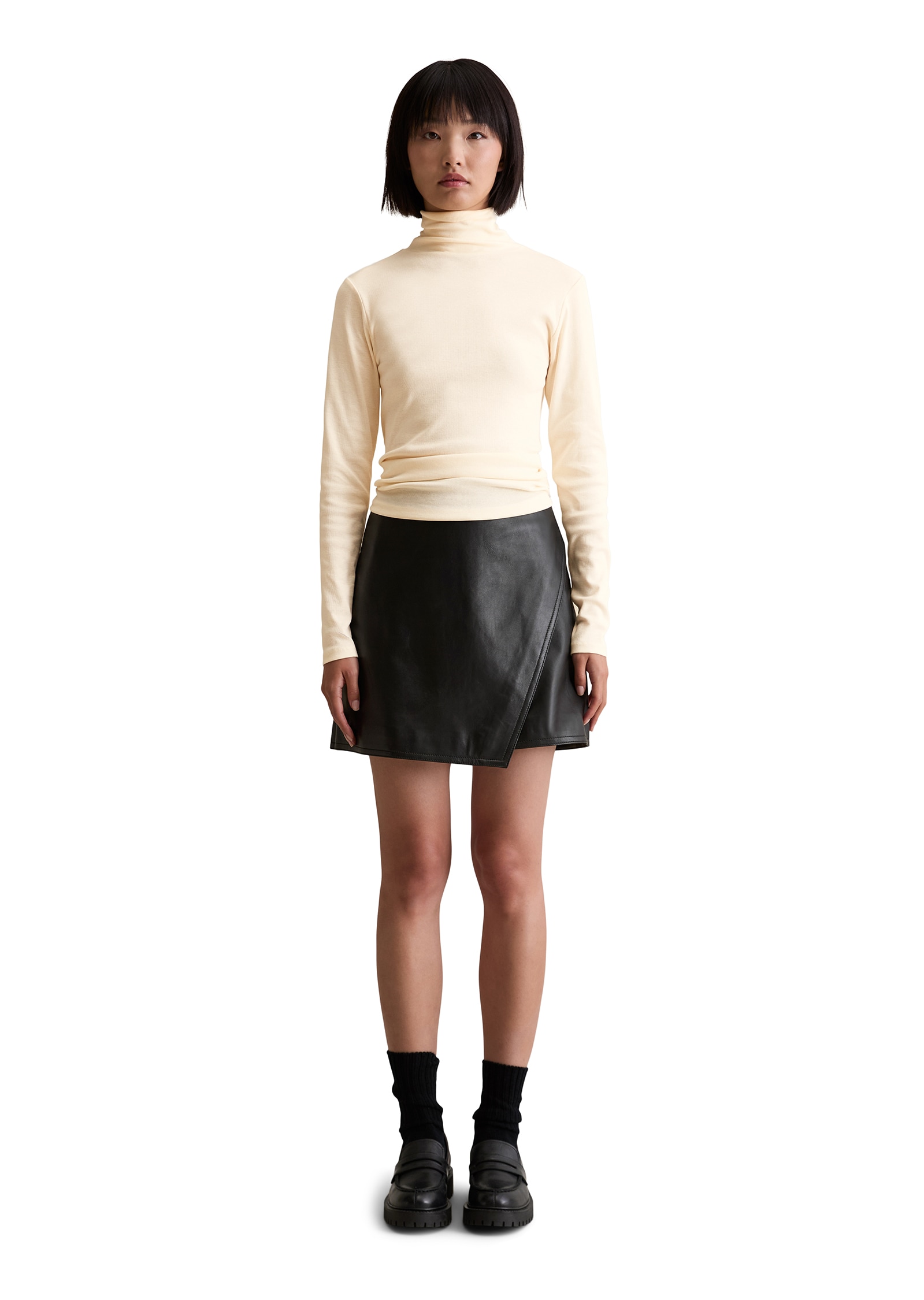 Marc O'Polo DENIM T-shirt à col roulé slim fit, aus softem Ripp-Jersey