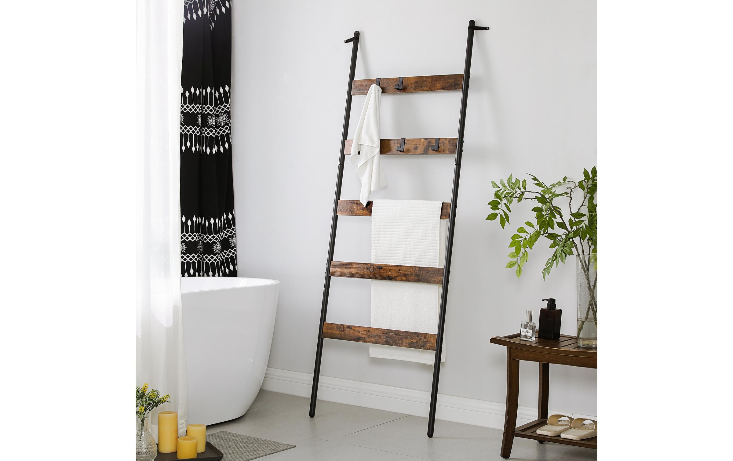 VASAGLE Regal »65 x 178 cm Braun/Schwarz«